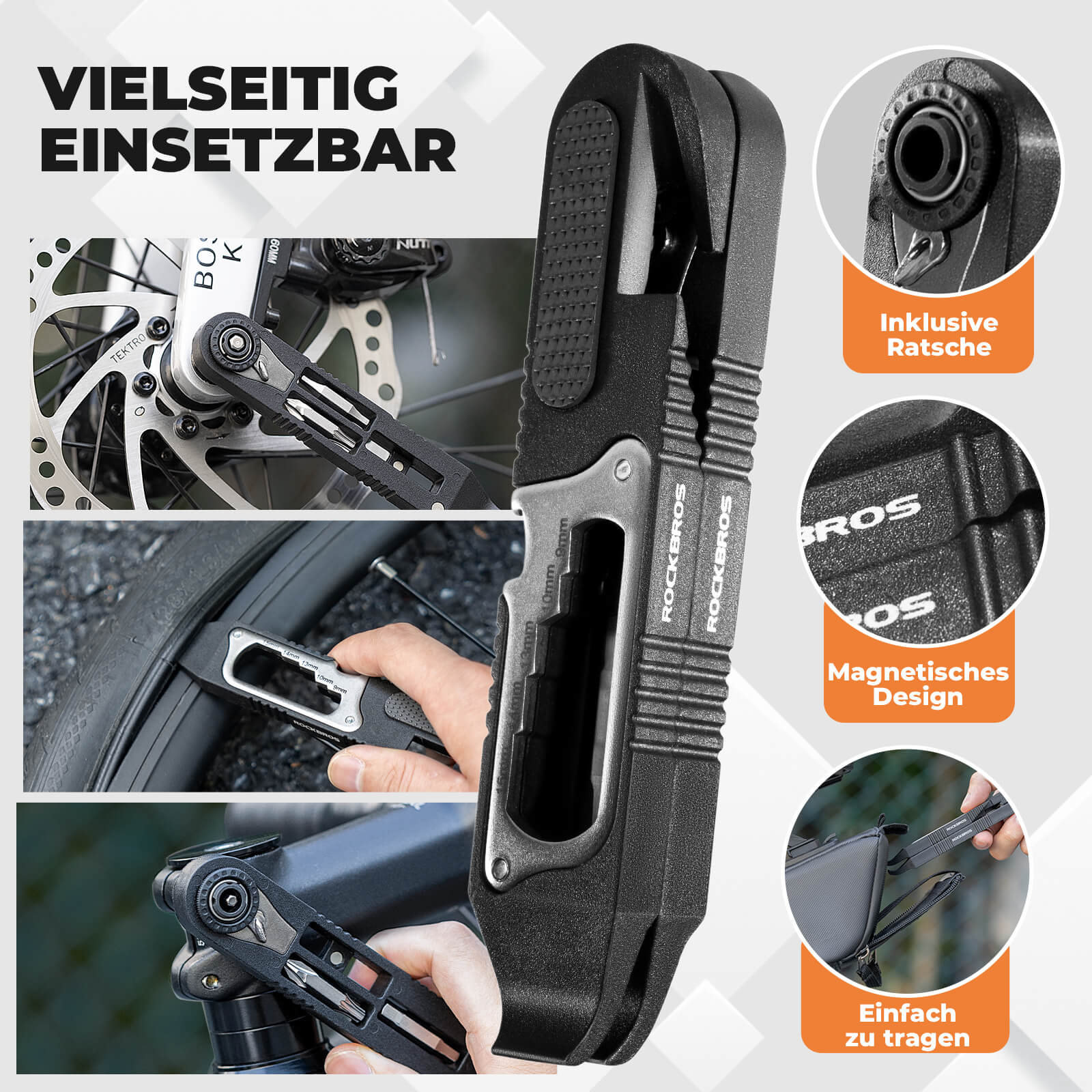 16 in 1 Fahrradwerkzeug Mini Tool Set Reifenheber mit Ratschenschlüssel - Image 7