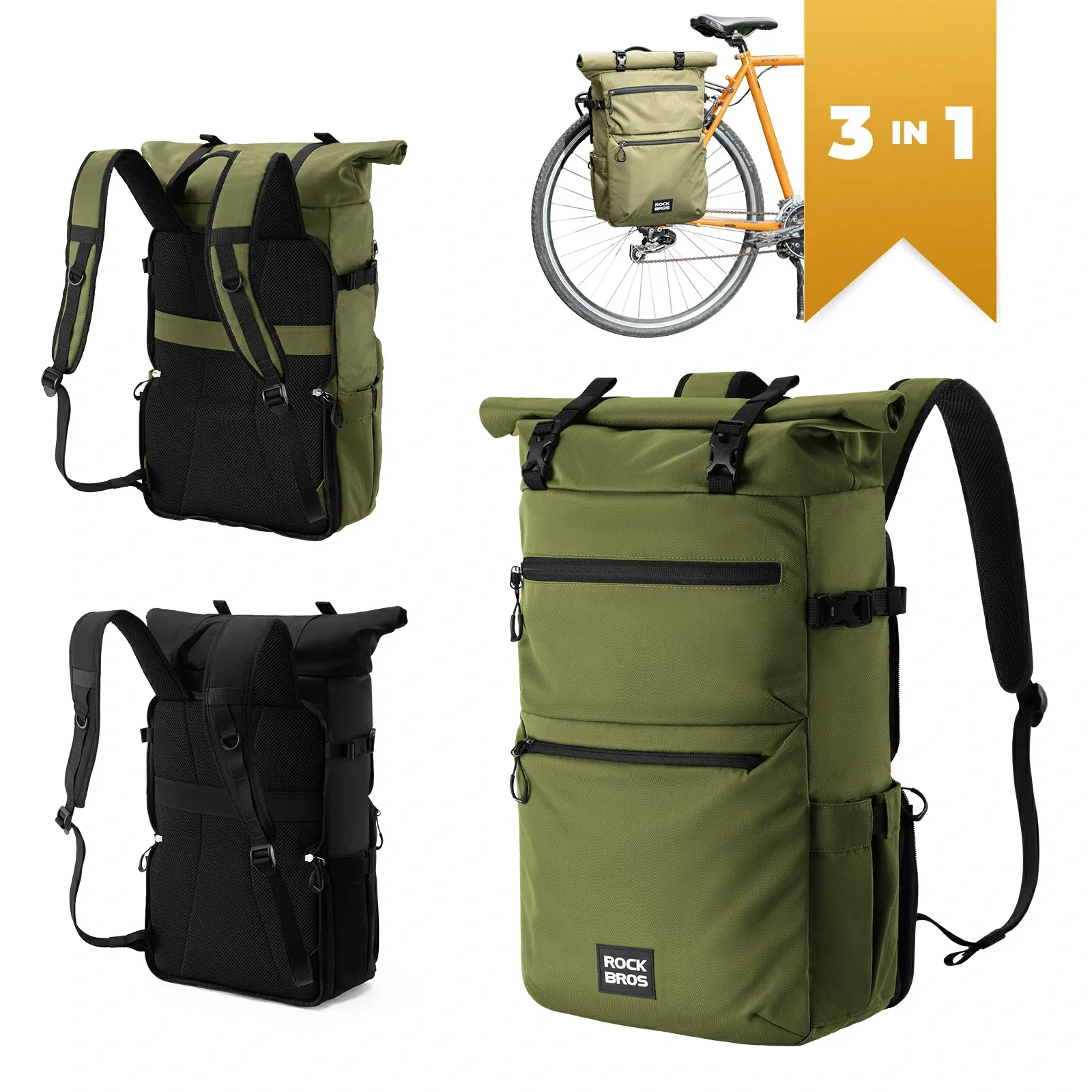 3in1 Fahrradtasche für Gepäckträger 11-16L Volumen - Image 4