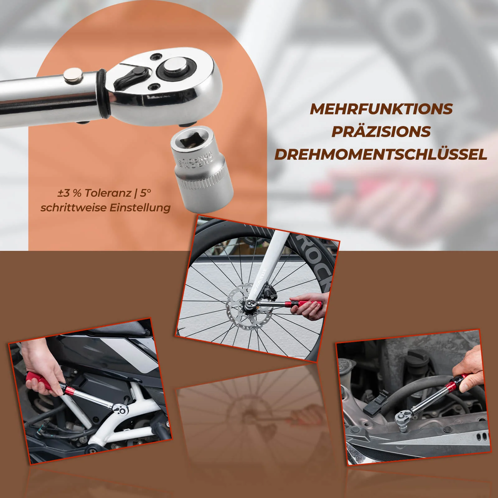 Fahrrad Drehmomentschlüssel Set 2-24 Nm, Multifunktionales Reparaturwerkzeug - Image 5