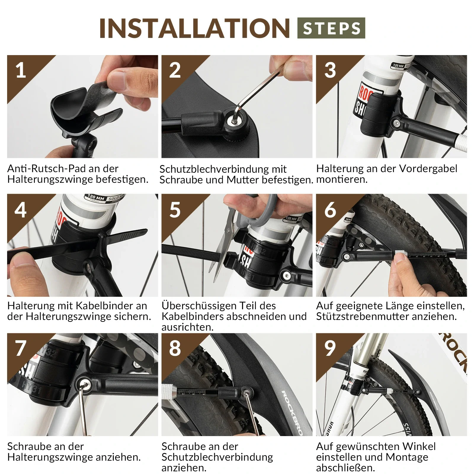 Fahrrad Schutzbleche Set Vorne/Hinten Flexible Fahrradschutzblech Verstellbar - Image 20