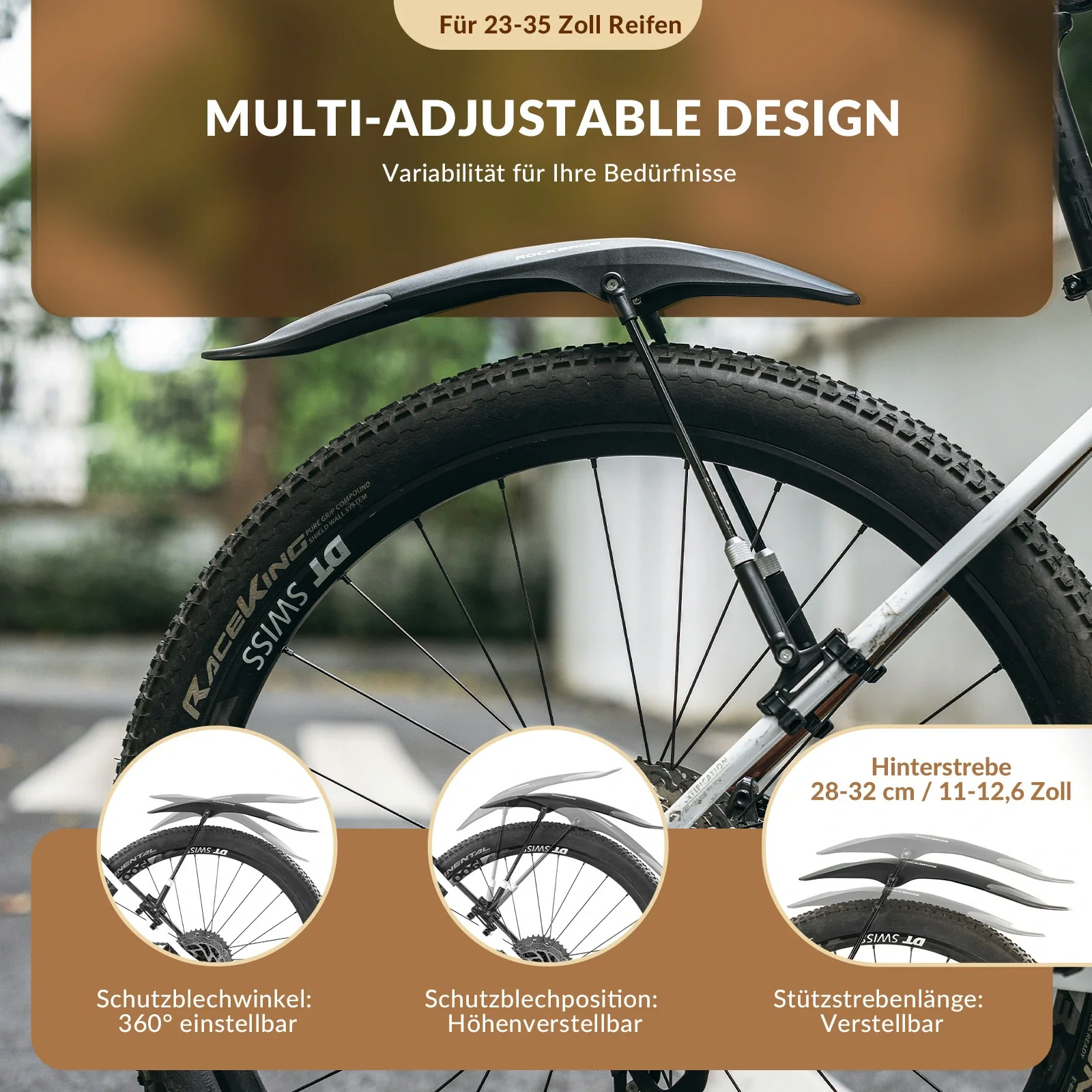 Fahrrad Schutzbleche Set Vorne/Hinten Flexible Fahrradschutzblech Verstellbar - Image 6