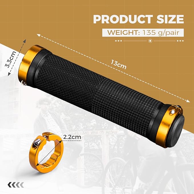 Fahrradgriffe 22mm mit Aluminium Lock-On System - Image 5