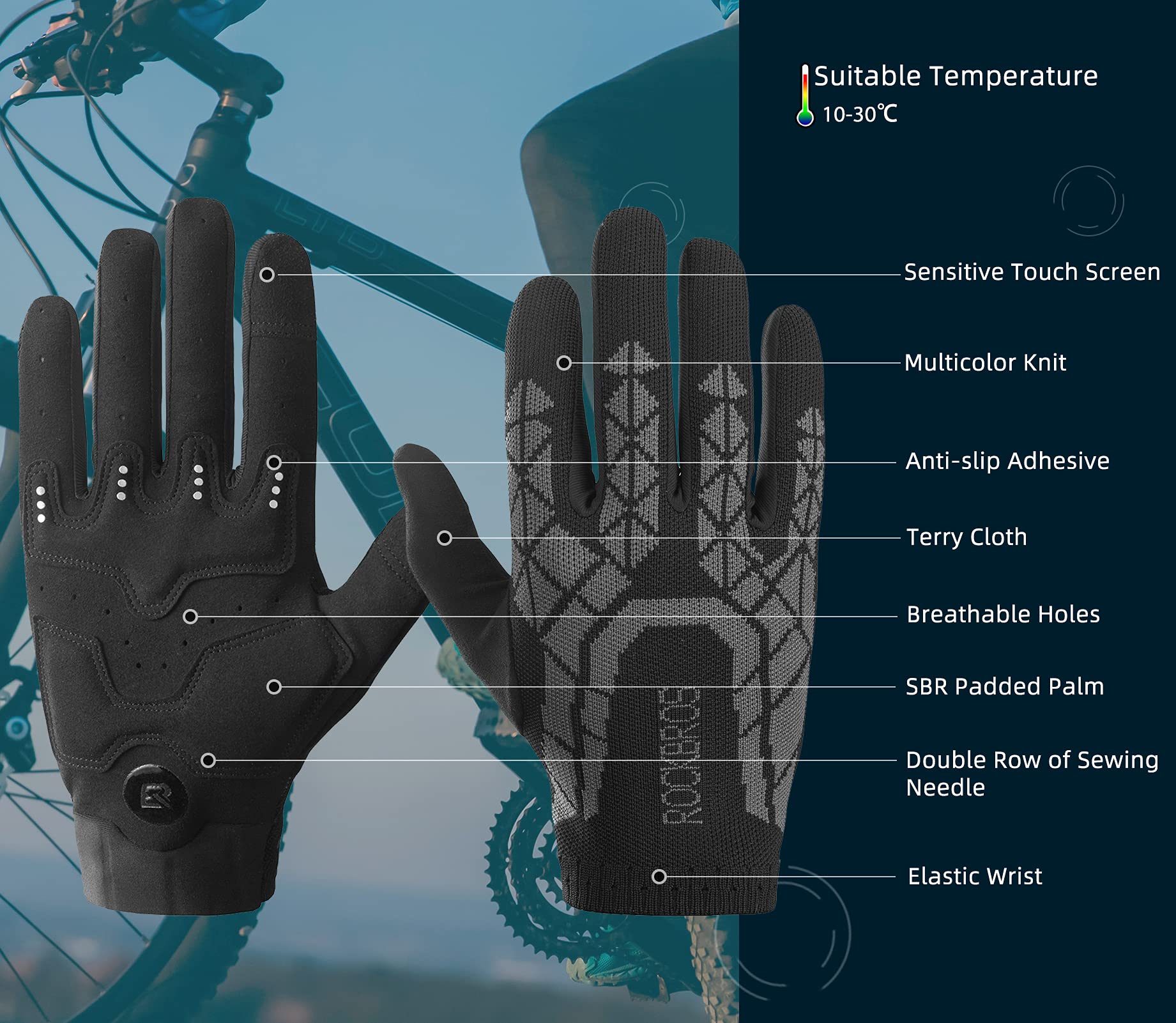 Fahrradhandschuhe Atmungsaktive Radsport Handschuhe M - Image 2