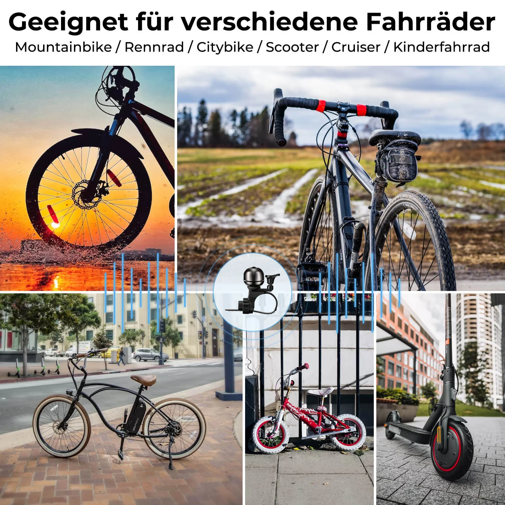 Fahrradklingel Klassisch Fahrradglocke Laut Klingel für 20–31 mm - Image 6