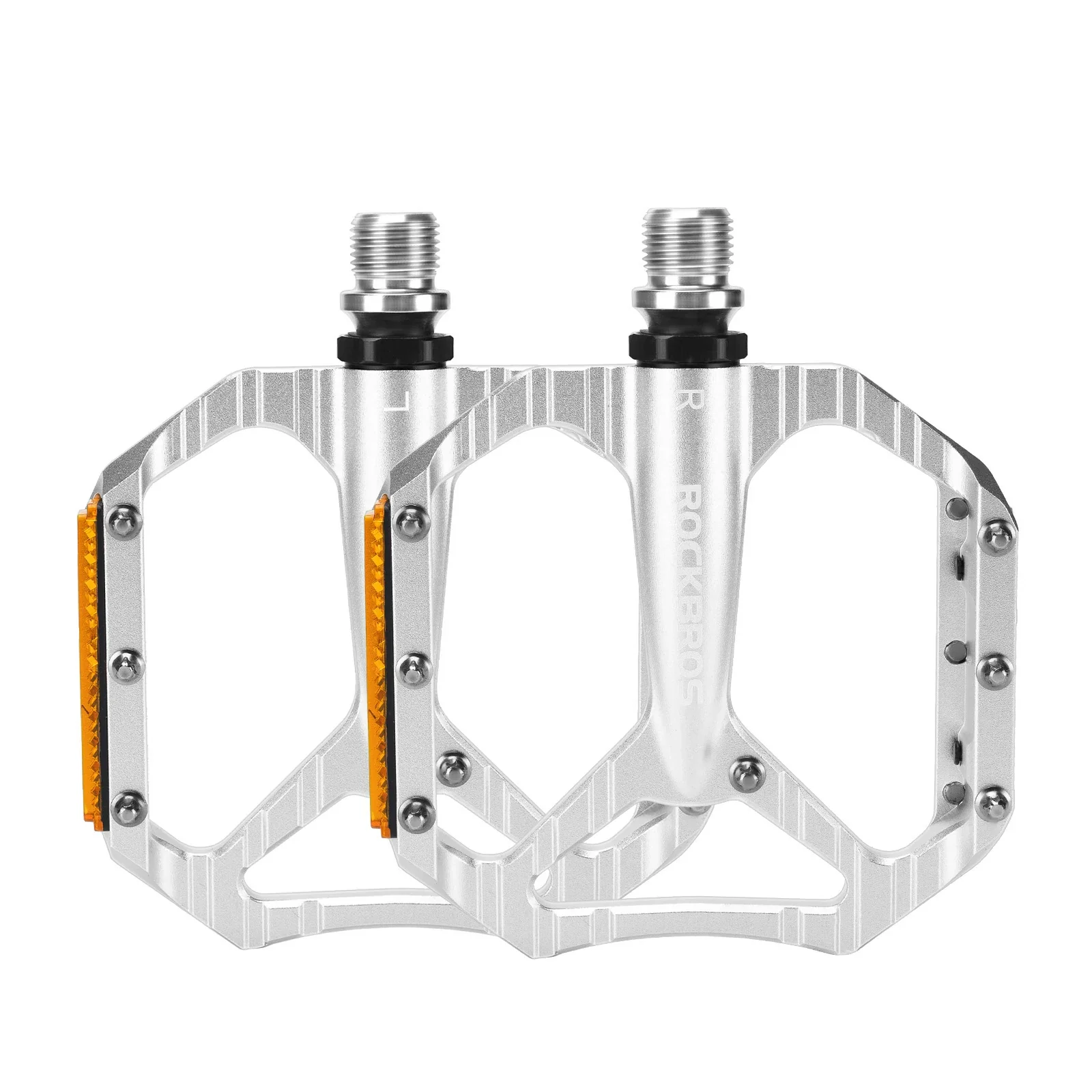 Fahrradpedale rutschfestâ Aluminium Plattformpedale mit Reflektoren, abgedichtetem Kugellager, Anti-Rutsch-Pins, 9/16" Achse - Image 5