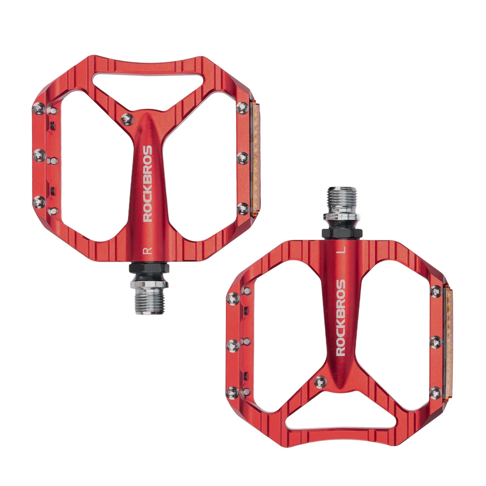 Fahrradpedale rutschfestâ Aluminium Plattformpedale mit Reflektoren, abgedichtetem Kugellager, Anti-Rutsch-Pins, 9/16" Achse - Image 7
