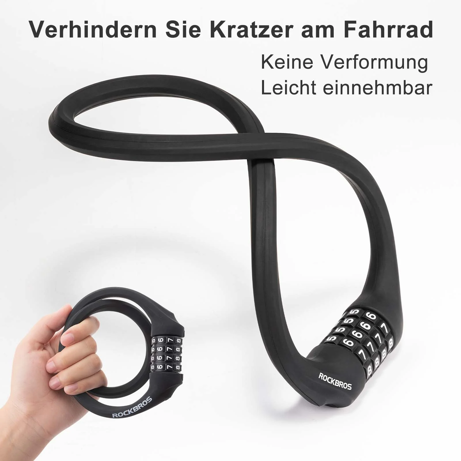 Fahrradschloss mit 4-Stellig Zahlencode 65cm lang - Image 5