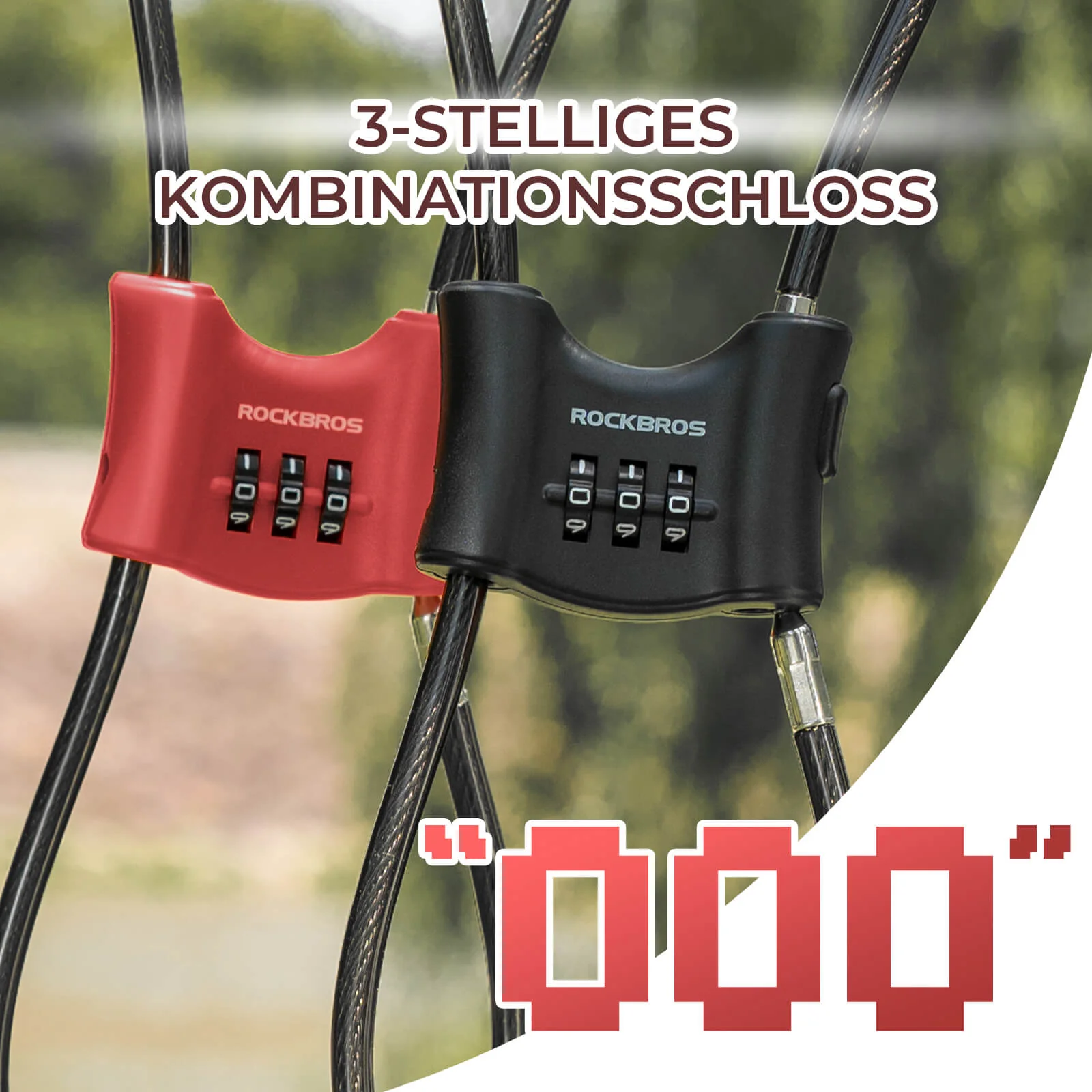 Fahrradschloss mit 5,5 mm Stahlkabel Doppelring - Image 6