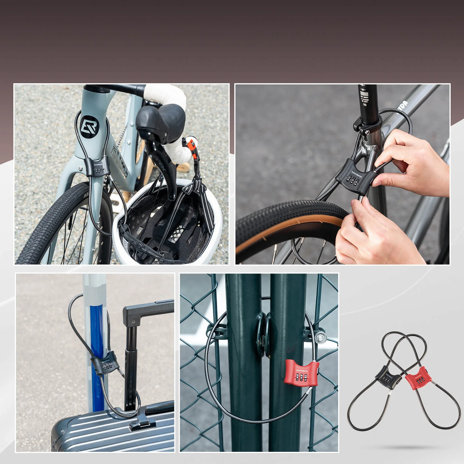 Fahrradschloss mit 5,5 mm Stahlkabel Doppelring - Image 7