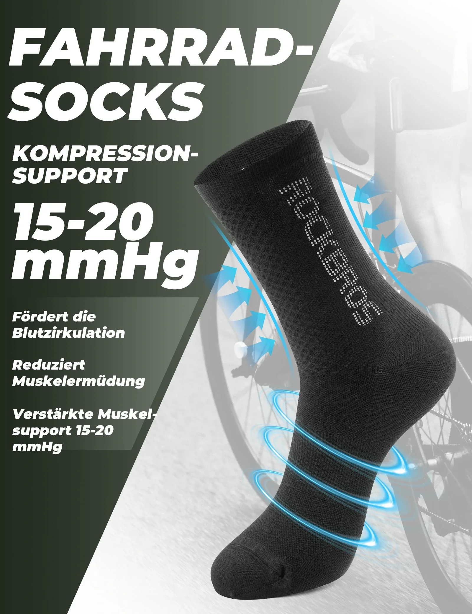 Fahrradsocken Reflektierendes Logo Zweipaarpackung - Image 5