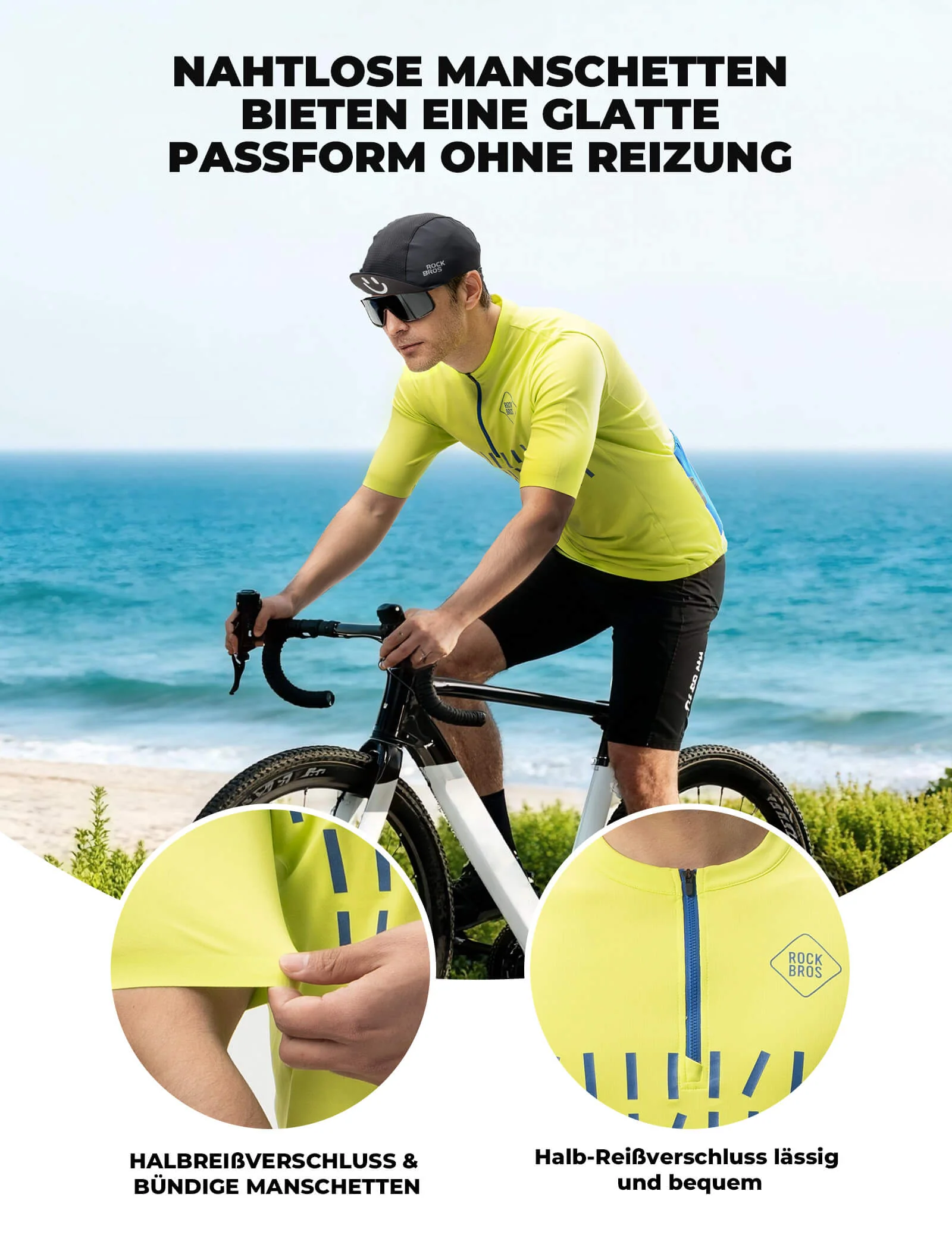 Fahrradtrikot Kurzarm Herren Atmungsaktives und Schnelltrocknend Jersey Reflektierende - Image 8