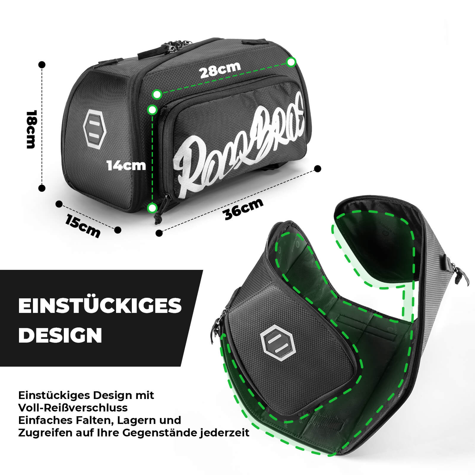 Faltbare Einteiler-GepĂ€cktrĂ€gertasche fĂŒr den GepĂ€cktrĂ€ger - Image 4