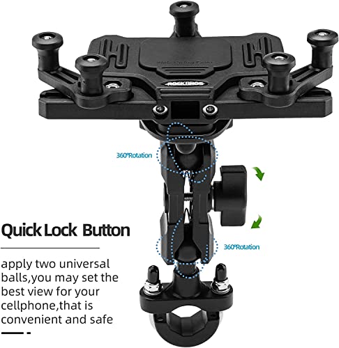 Handyhalterung Motorrad Universal Handyhalter Fahrrad mit Stoßdämpfer für 4.9-7.3 Zoll Smartphone - Image 5
