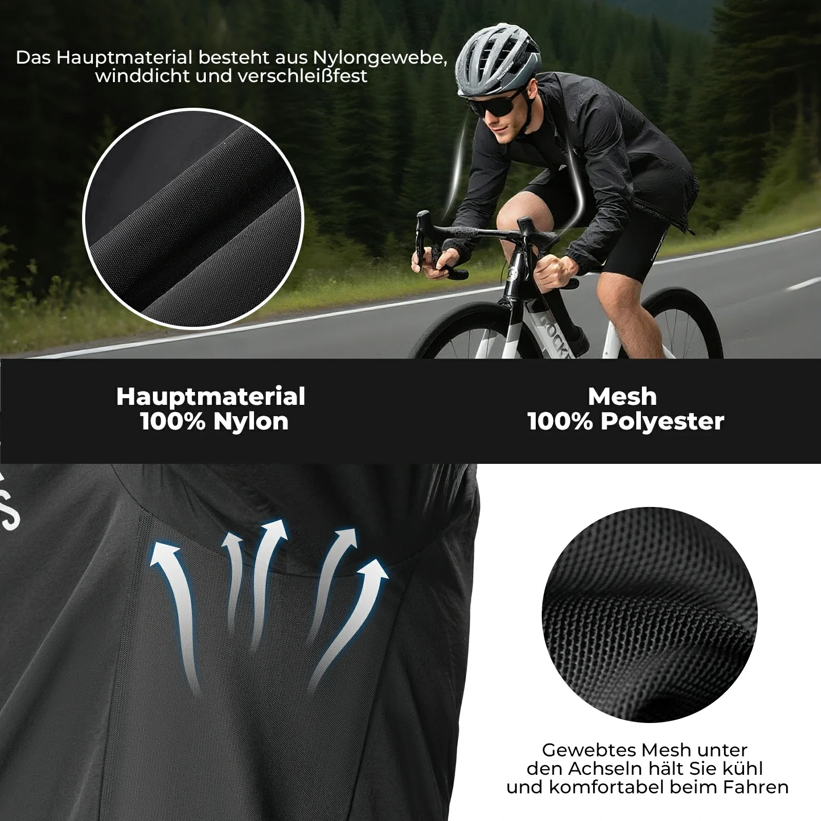 Herren Leichte Fahrradjacke Atmungsaktiv Frühling - Image 8