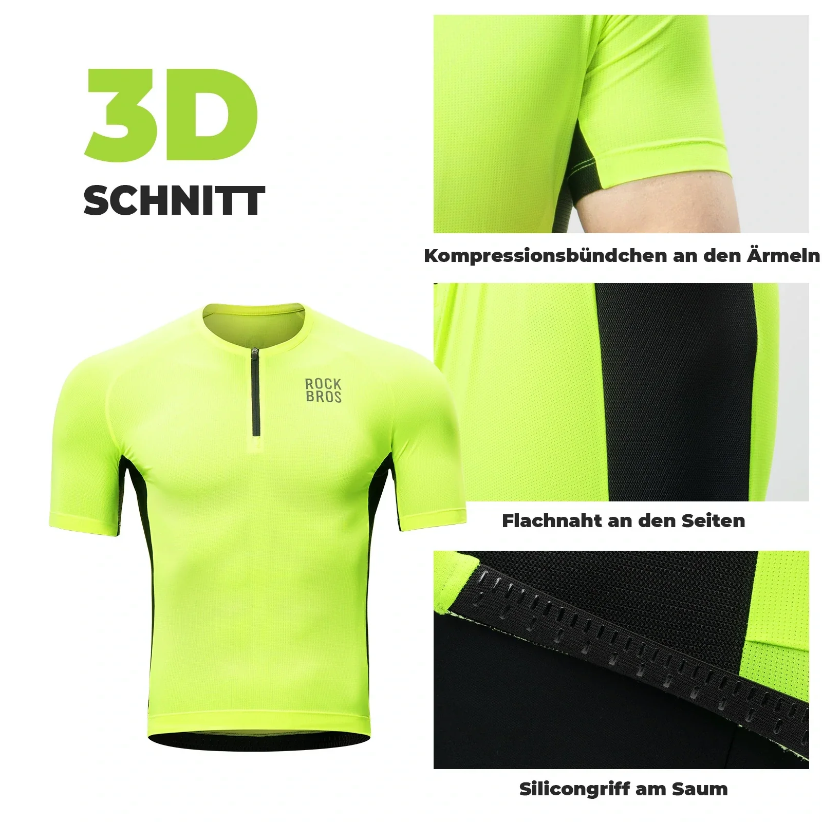 Herren Radtrikot Fahrradtrikot Kurzarm, Atmungsaktiv Fahrrad Trikot - Image 3