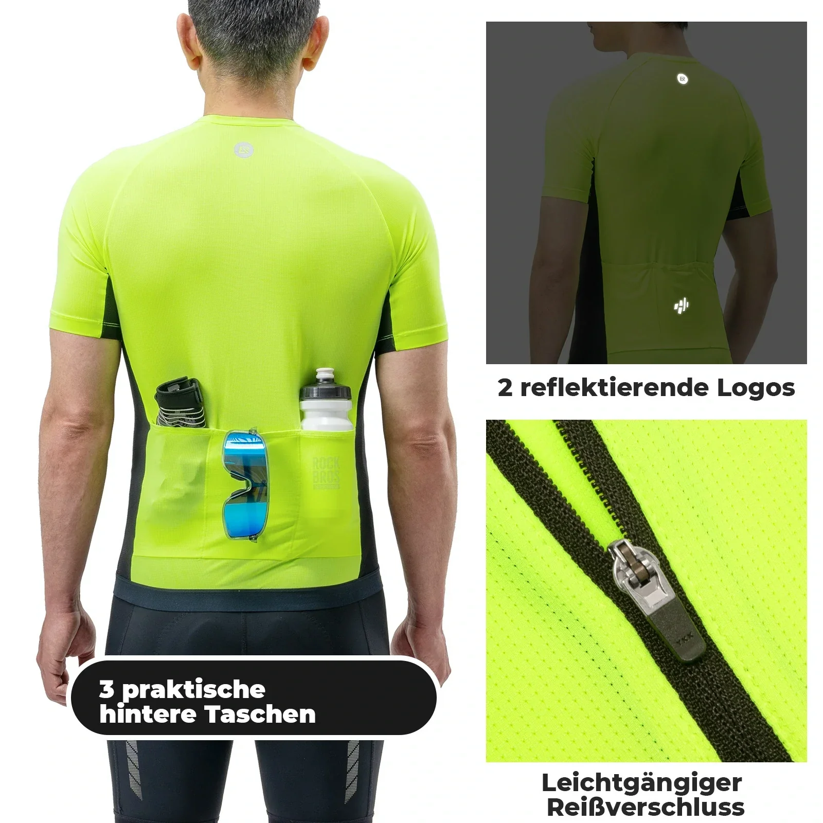 Herren Radtrikot Fahrradtrikot Kurzarm, Atmungsaktiv Fahrrad Trikot - Image 5