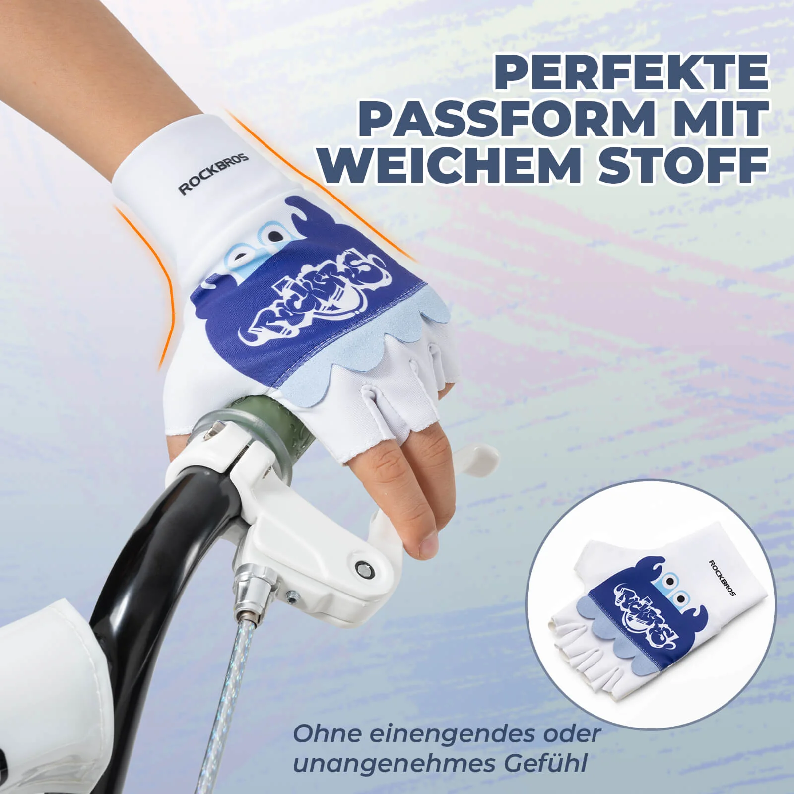 Kinder Halbfinger Fingerlose Fahrradhandschuhe - Image 11