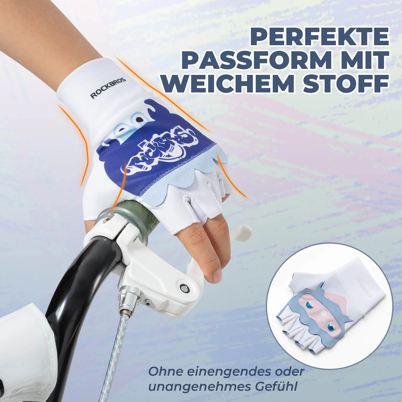 Kinder Halbfinger Fingerlose Fahrradhandschuhe - Image 7
