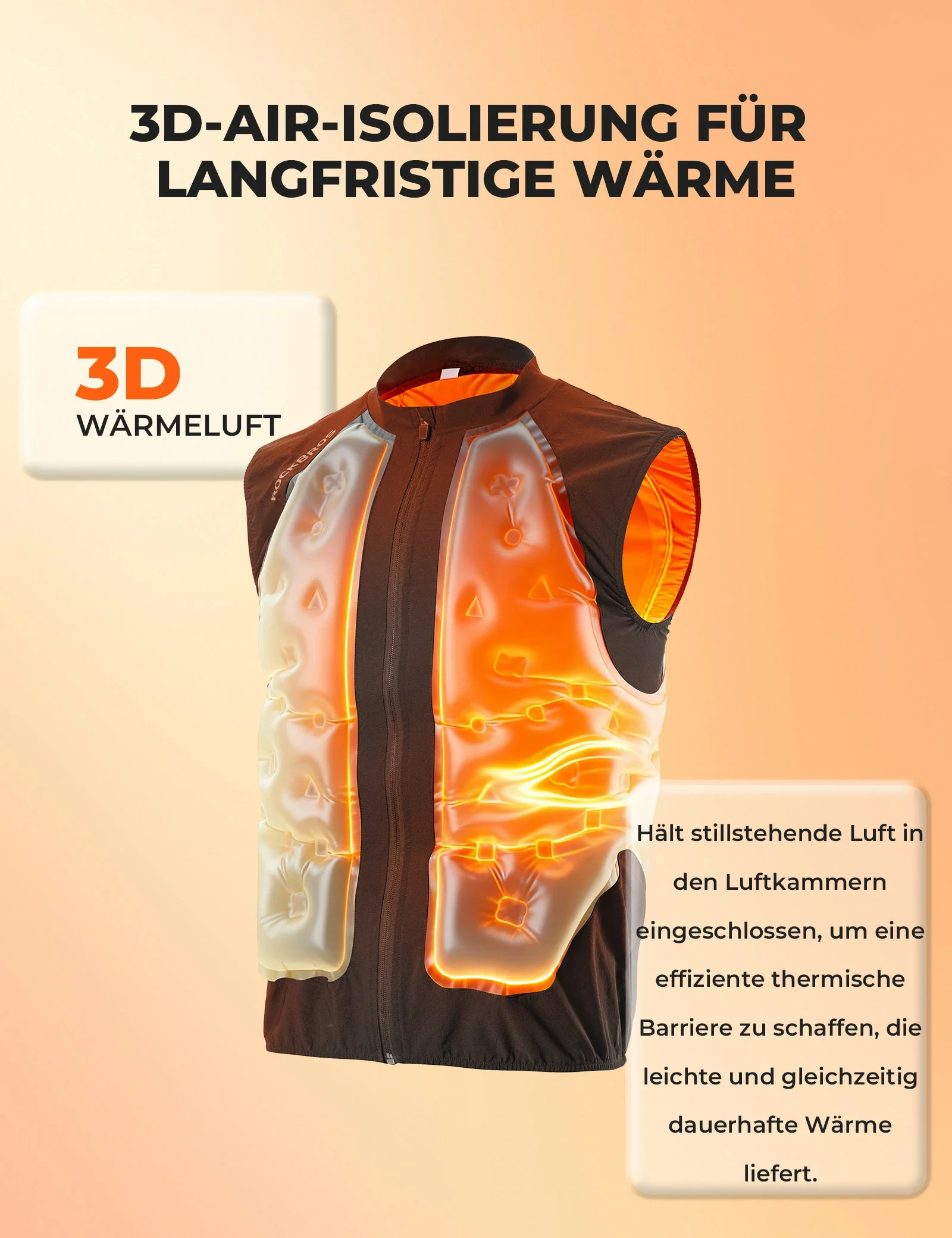 Leichtes Thermo-Fahrradweste mit 3D-Air-Layer-Isolierung – MJ013 - Image 2