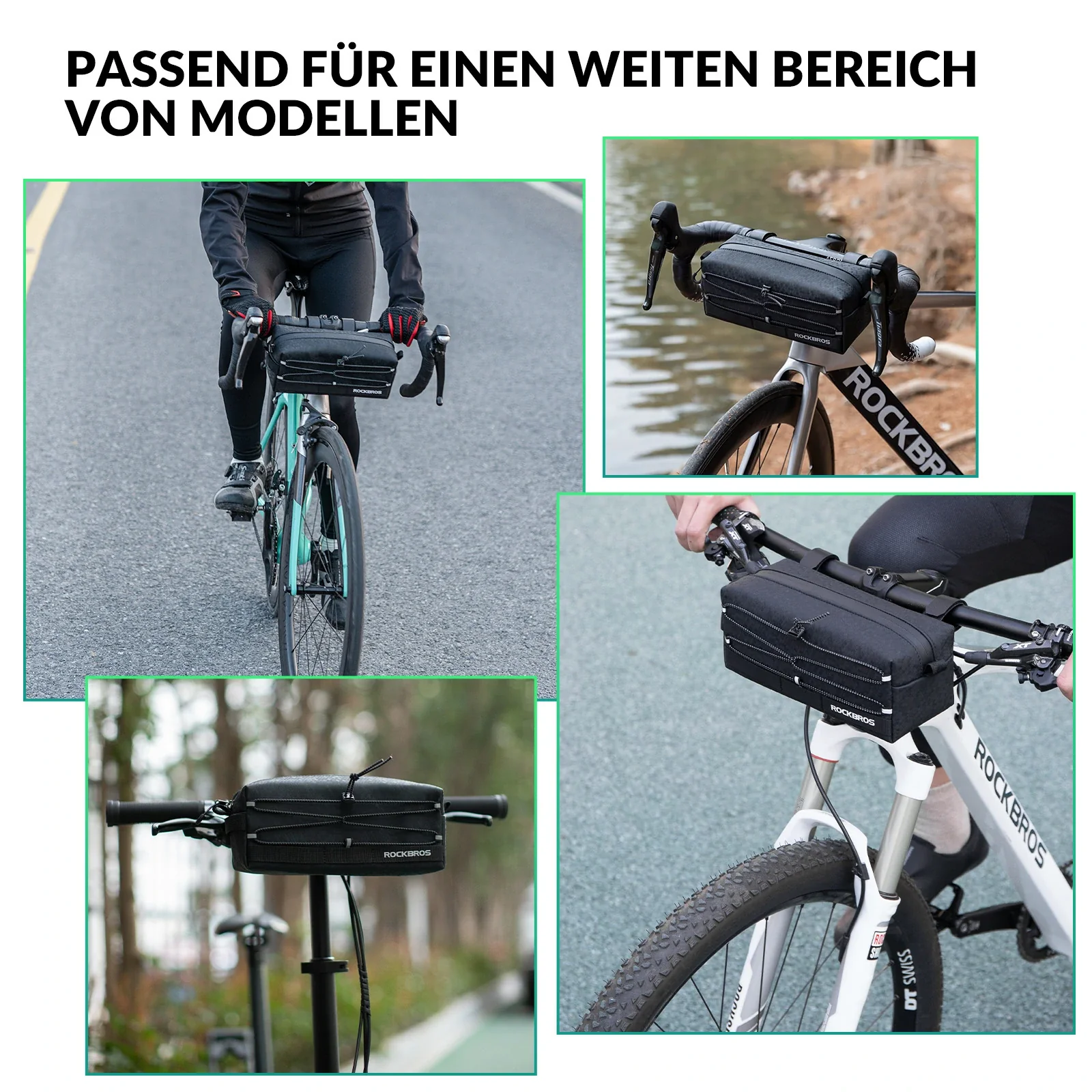 Lenkertasche Fahrrad Vorne Große Kapazität 2L mit Abnehmbarer Schultergurt - Image 6