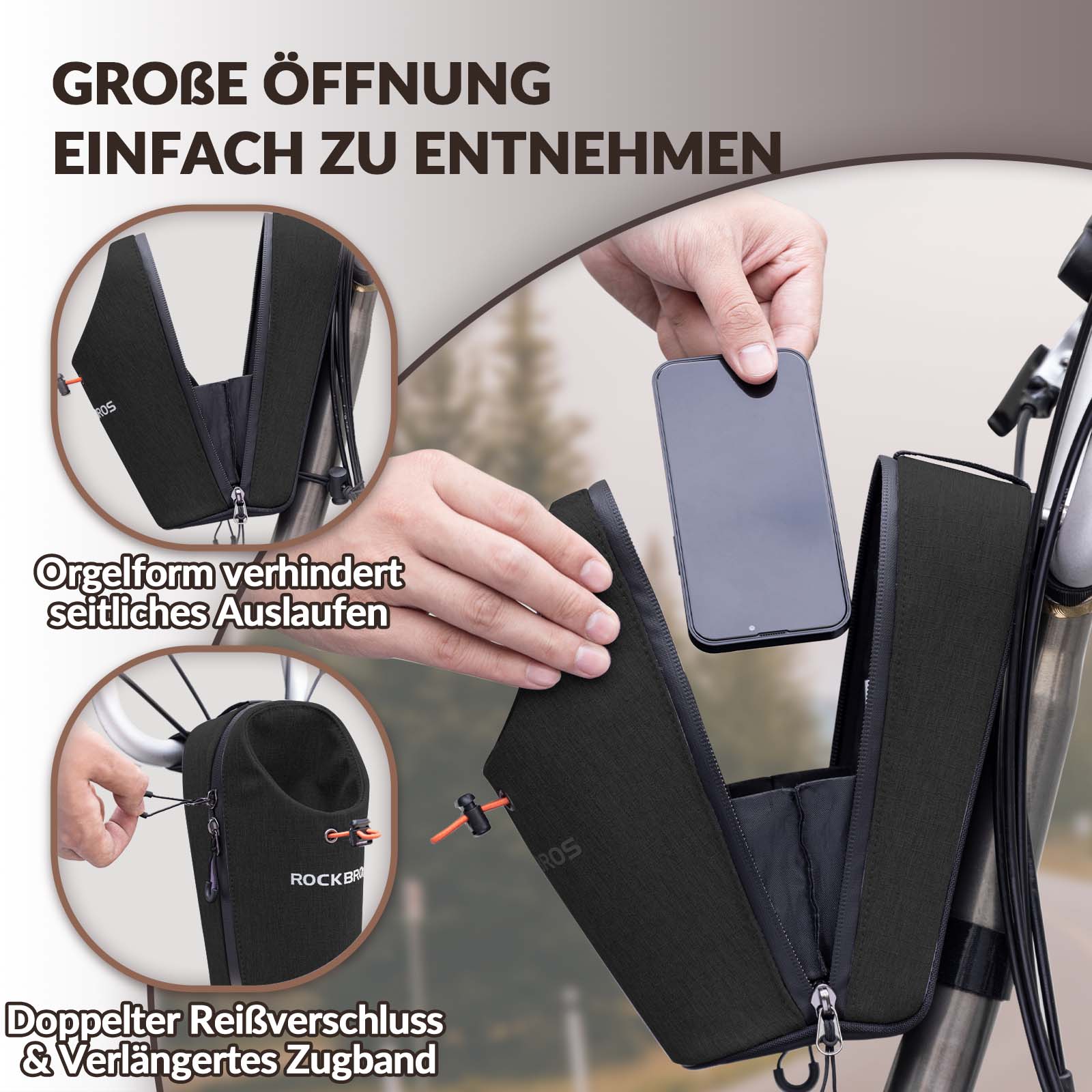 Lenkertasche Flaschentasche Trinkflaschenhalter Multifunktionales Design - Image 14