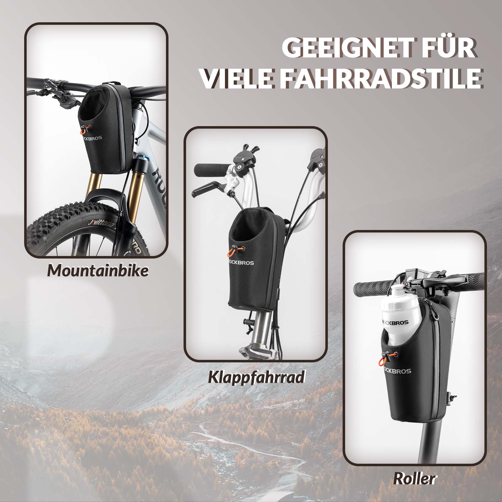 Lenkertasche Flaschentasche Trinkflaschenhalter Multifunktionales Design - Image 6