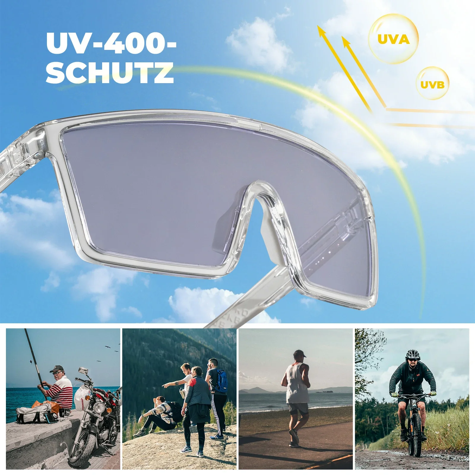 Photochromatisch Fahrradbrille, UV400 mit TR90 Rahmen - Image 4