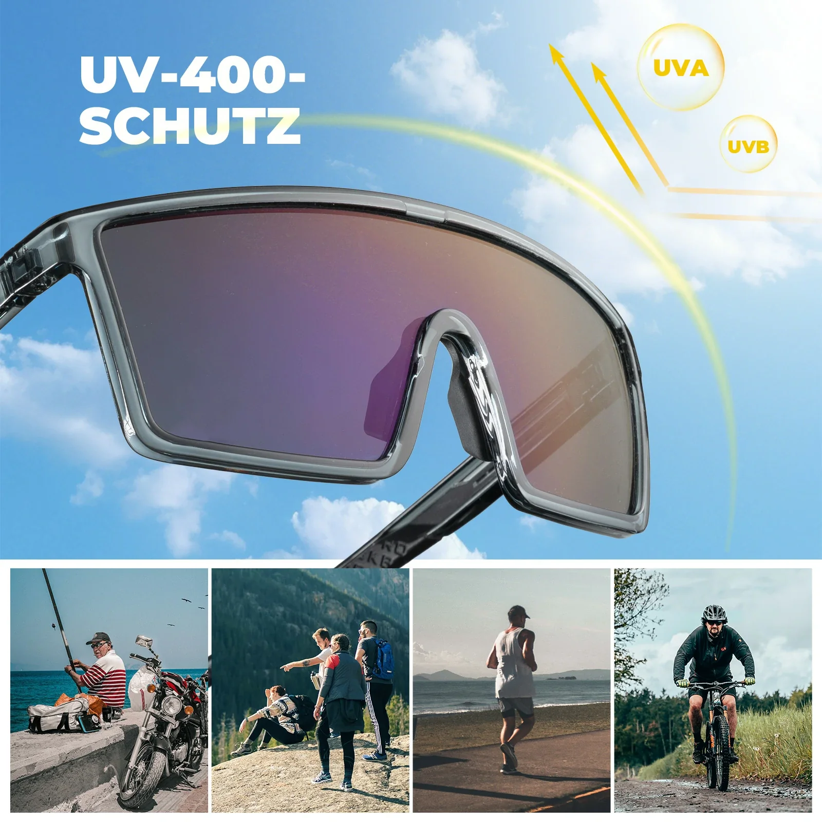 Polarisiert Fahrradbrille, UV400 mit TR90 Rahmen - Image 6