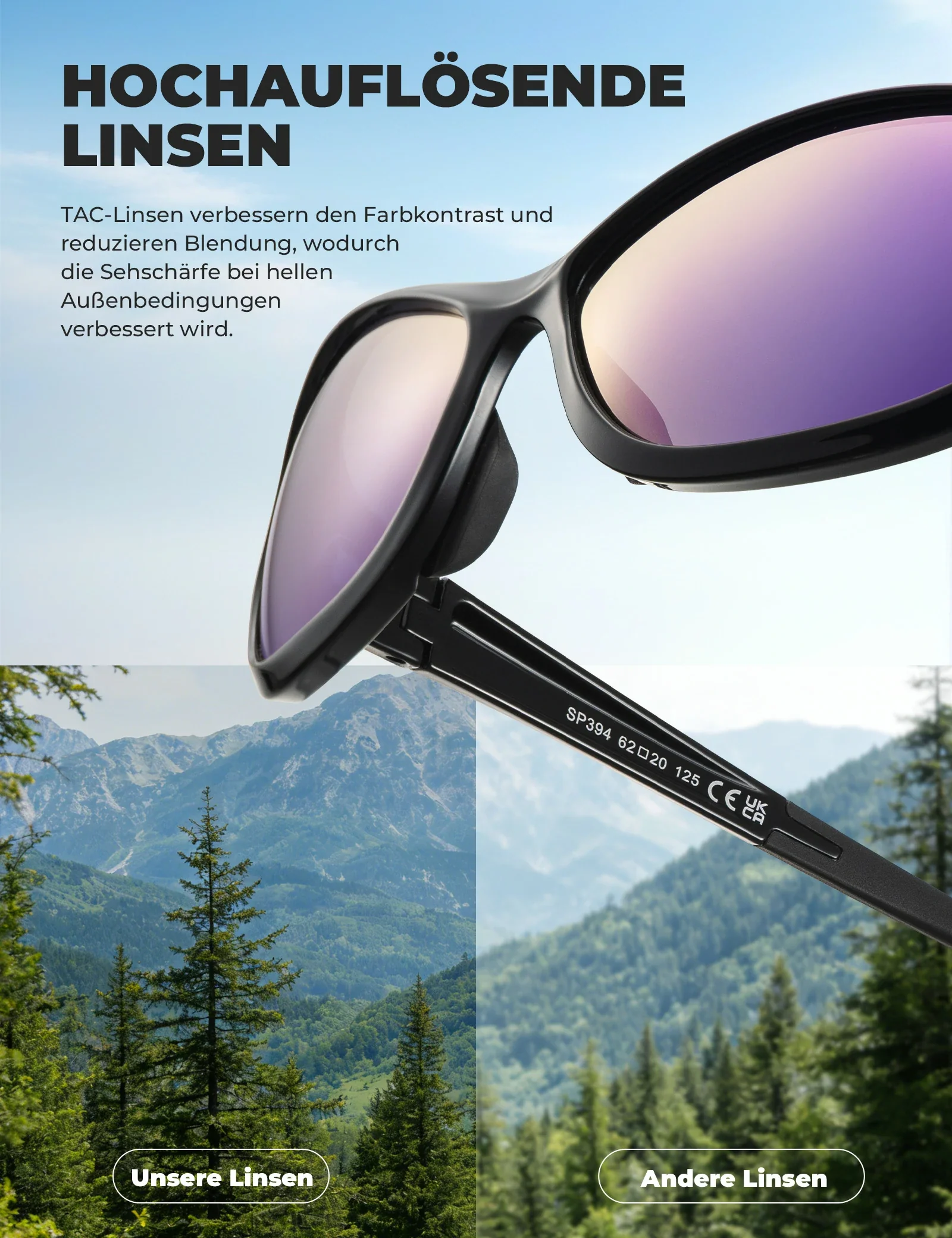Polarisierte Sportsonnenbrille SP394 Ultralight & UV400 - Image 27