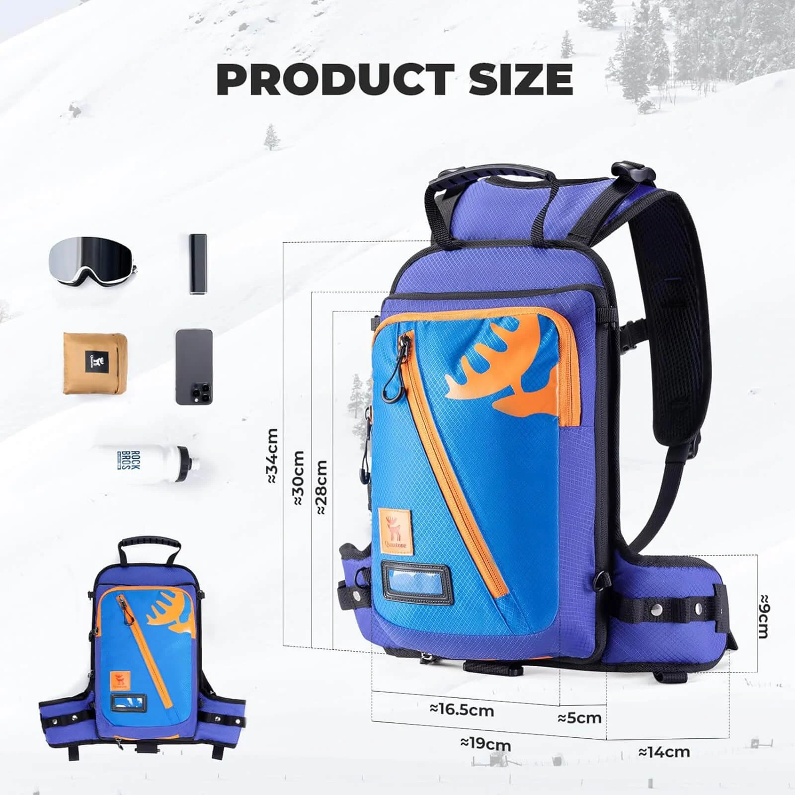 Qunature Kinder Ski-Trainingsrucksack mit Gurt - Image 5