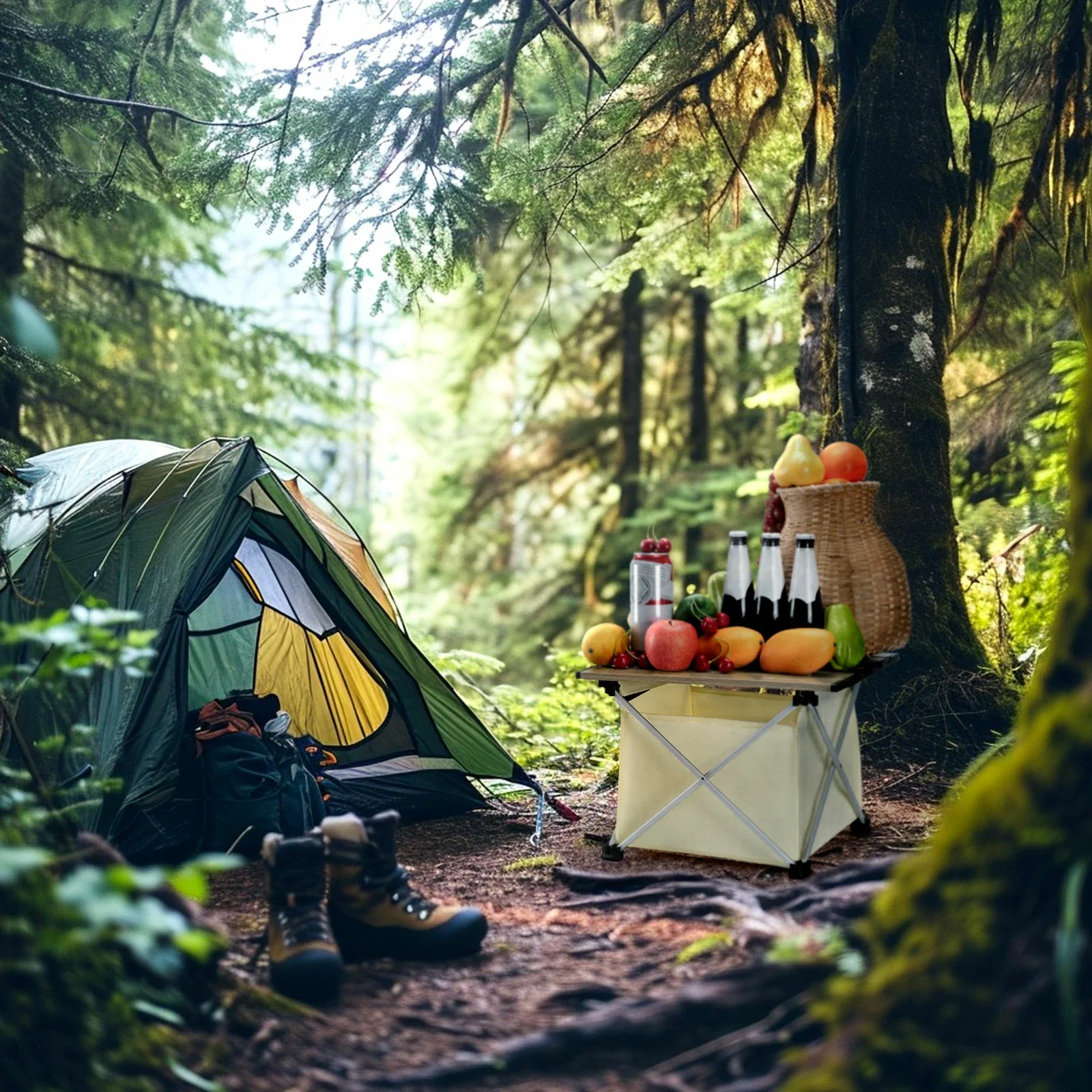 Qunature Klapptisch Campingtisch Picknicktisch Alu mit Stauraum Wasserdicht - Image 2