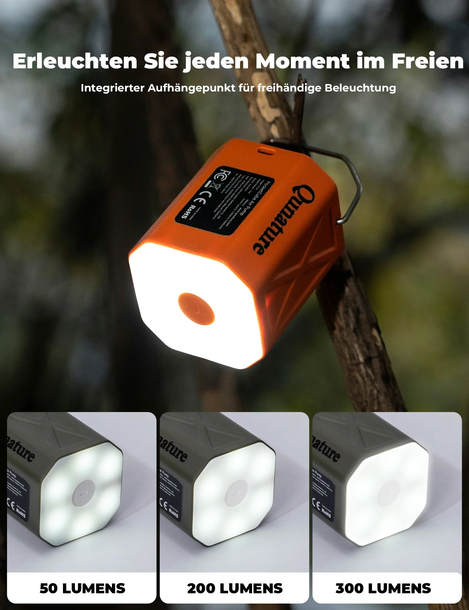 Qunature Mini Elektrische Luftpumpe, Tragbare Ultraleichte 45g Pump mit USB Schnellladung 5 Luftdüse - Image 6