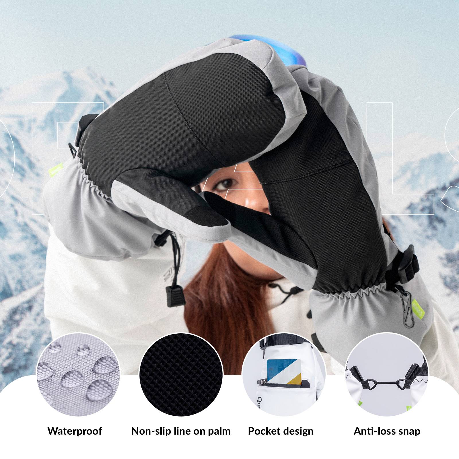 Qunature Wasserdichte Skihandschuhe XS-XL - Image 8