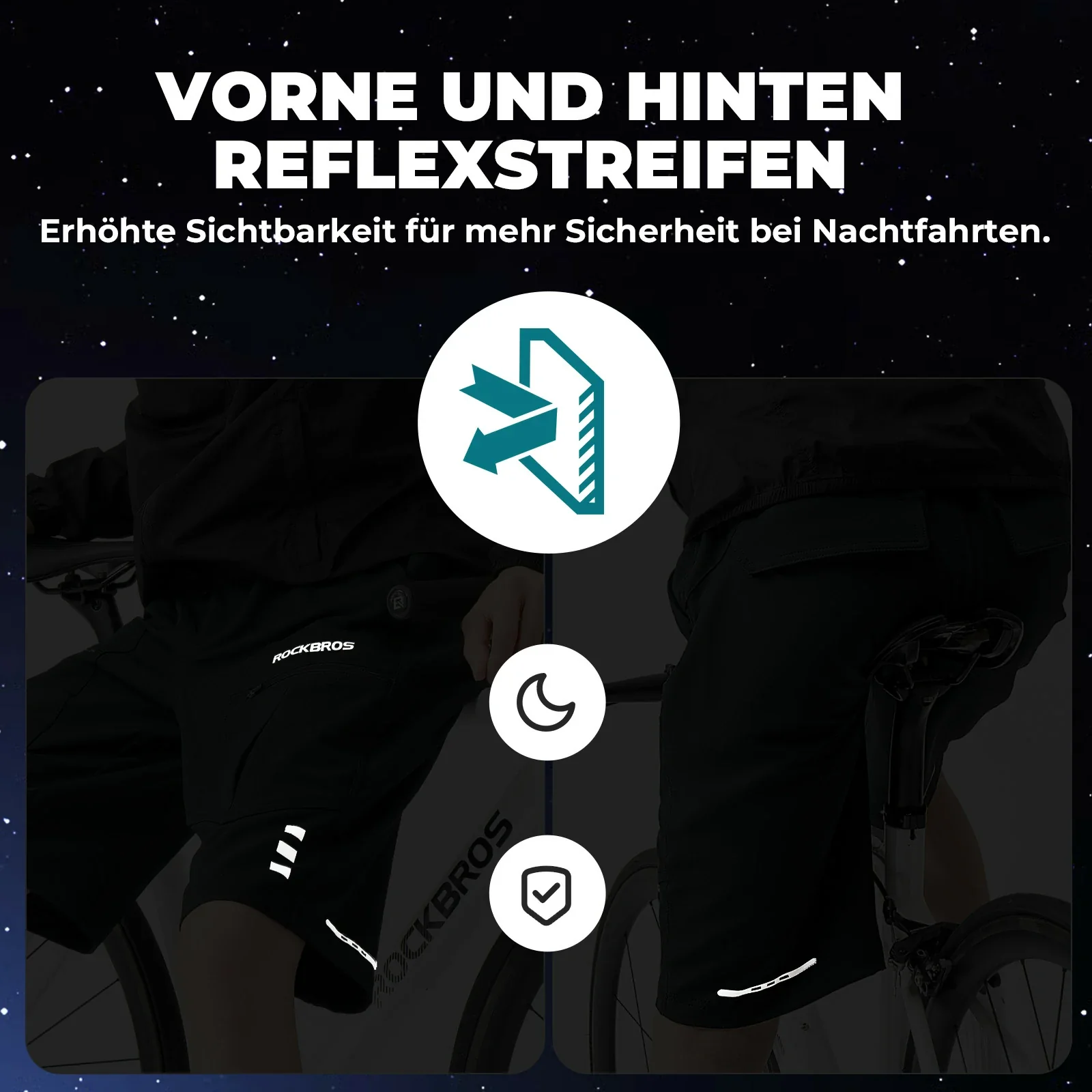 Radlerhose Herren Gepolsterte Fahrradhose mit Sitzpolster 4D - Image 4
