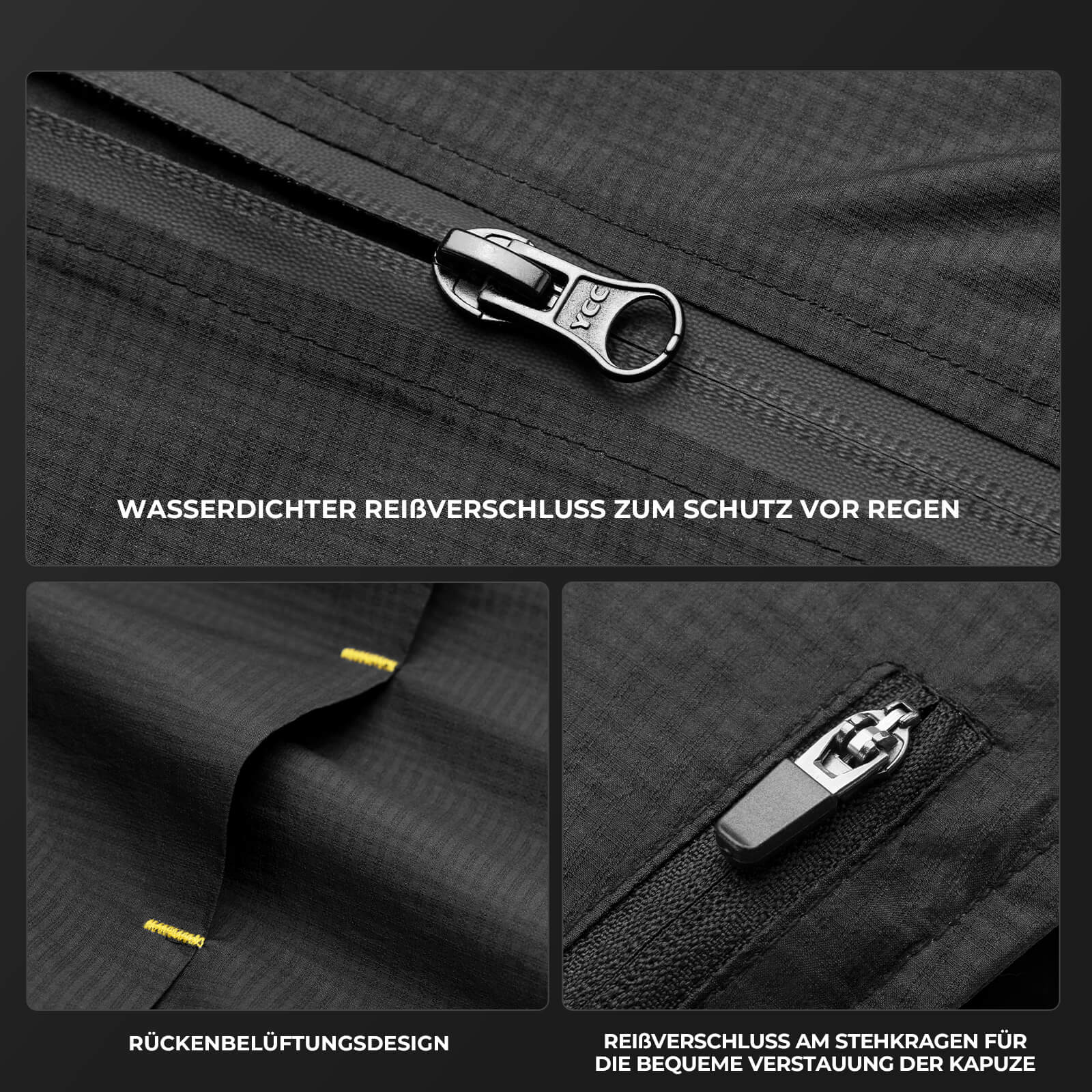 Radsport Fahrradjacke Regenjacke Wasserabweisend Leicht - Image 4