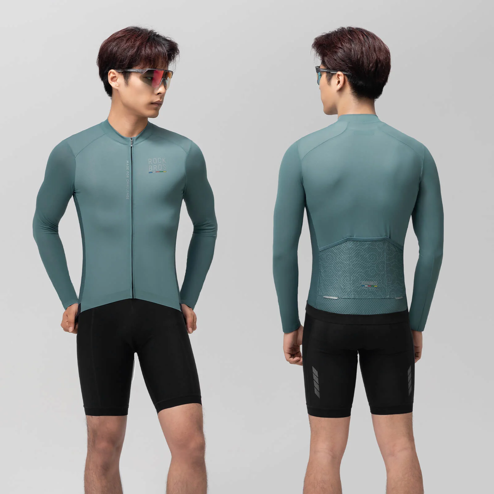 ROAD TO SKY Langarm-Radtrikot Herren Jersey Gelb/Blau - Image 4