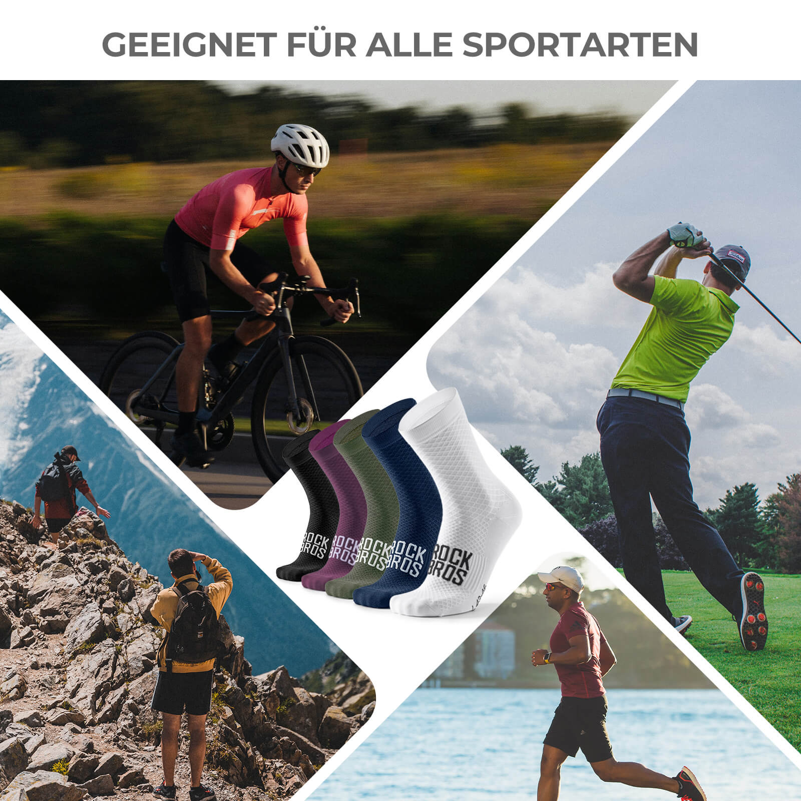ROAD TO SKY Sportsocken Baumwolle Atmungsaktive Laufsocken für MTB & Rennrad - Image 16