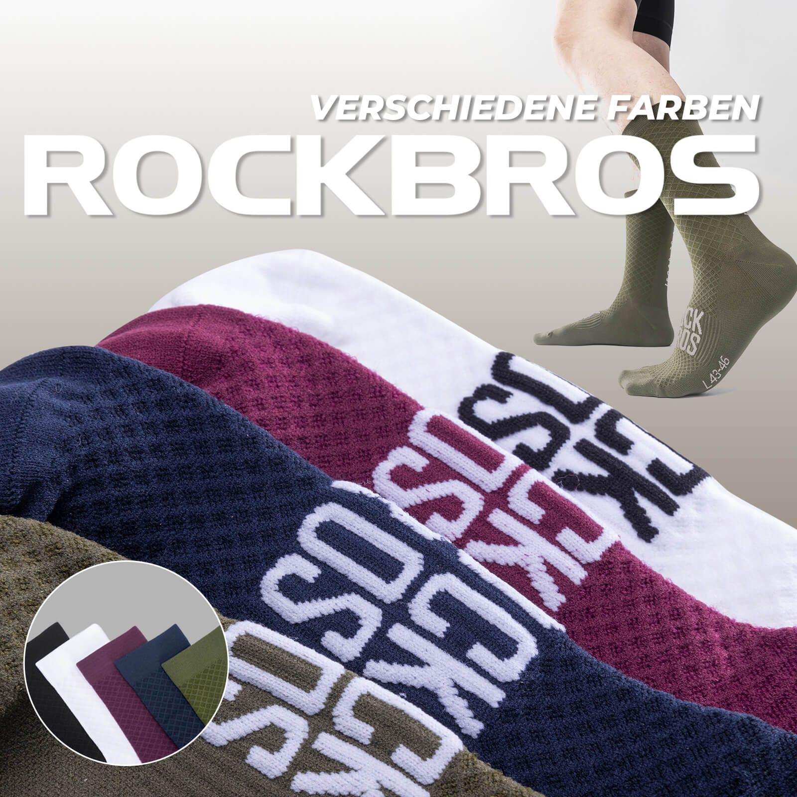 ROAD TO SKY Sportsocken Baumwolle Atmungsaktive Laufsocken für MTB & Rennrad - Image 17