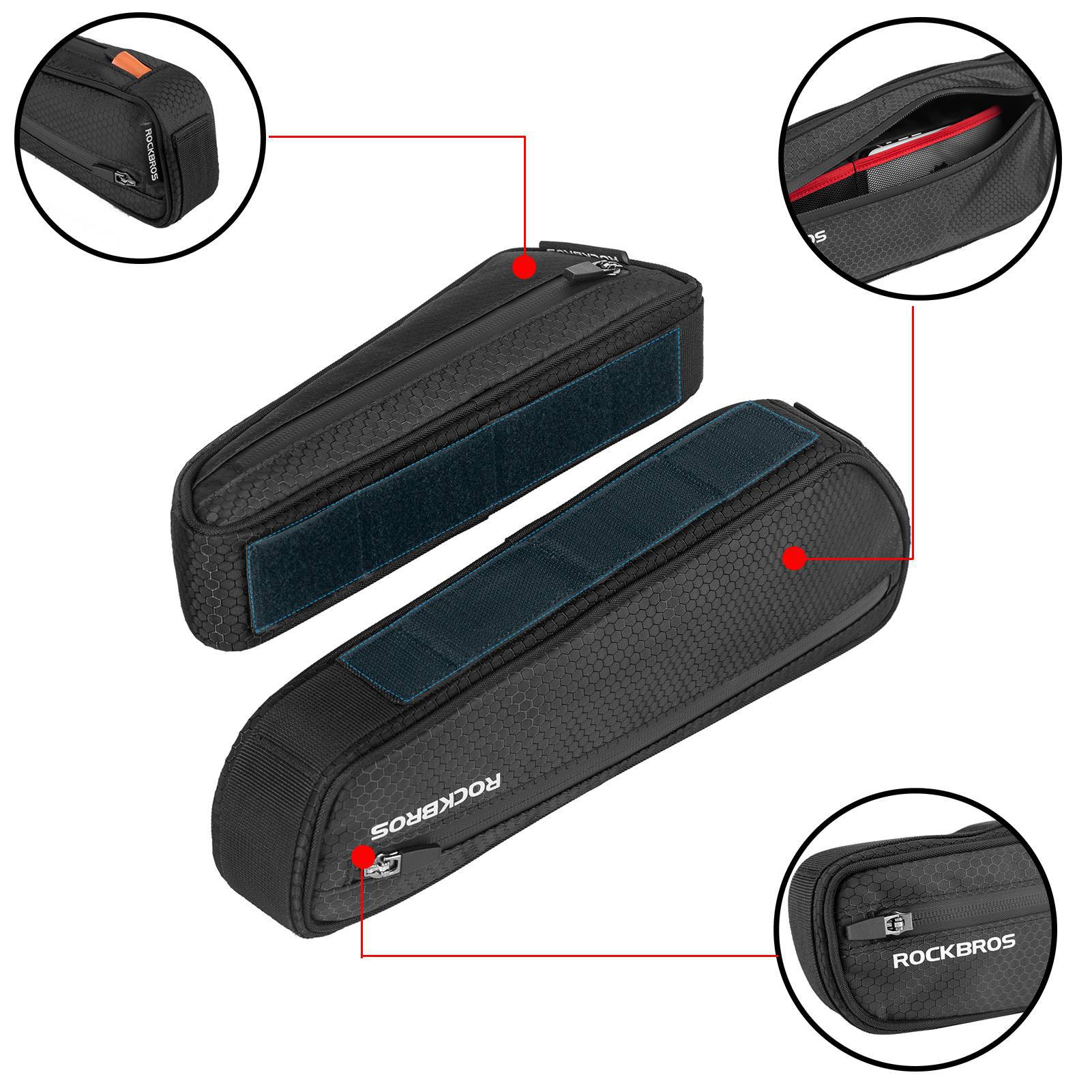 ROCKBROS 2 in 1 Fahrradtasche Set Rahmentasche Oberrohrtasche  2,5L - Image 3