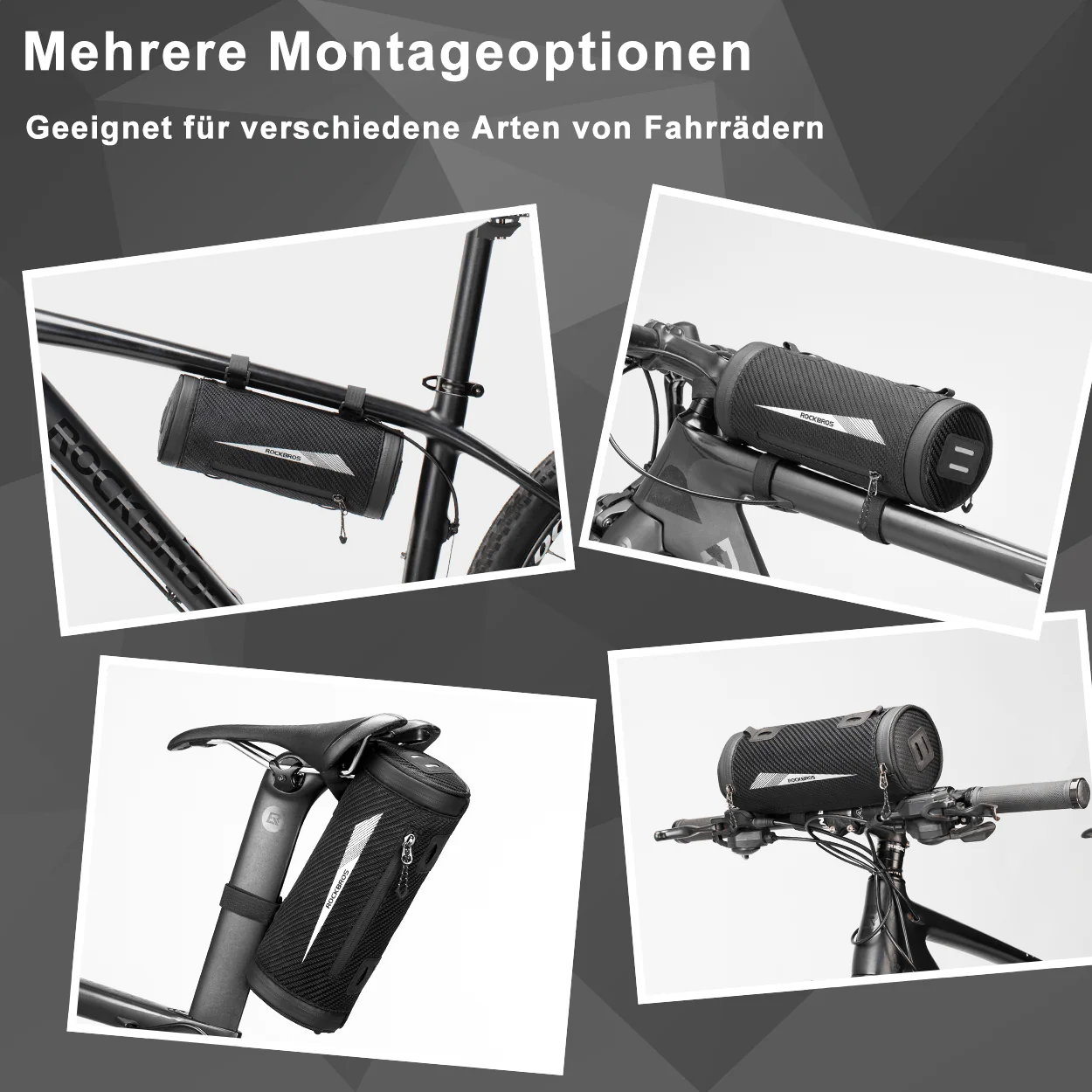 ROCKBROS 3 in 1 Praktisch Lenkertasche Zylindrisch Multifunktional 2L - Image 7
