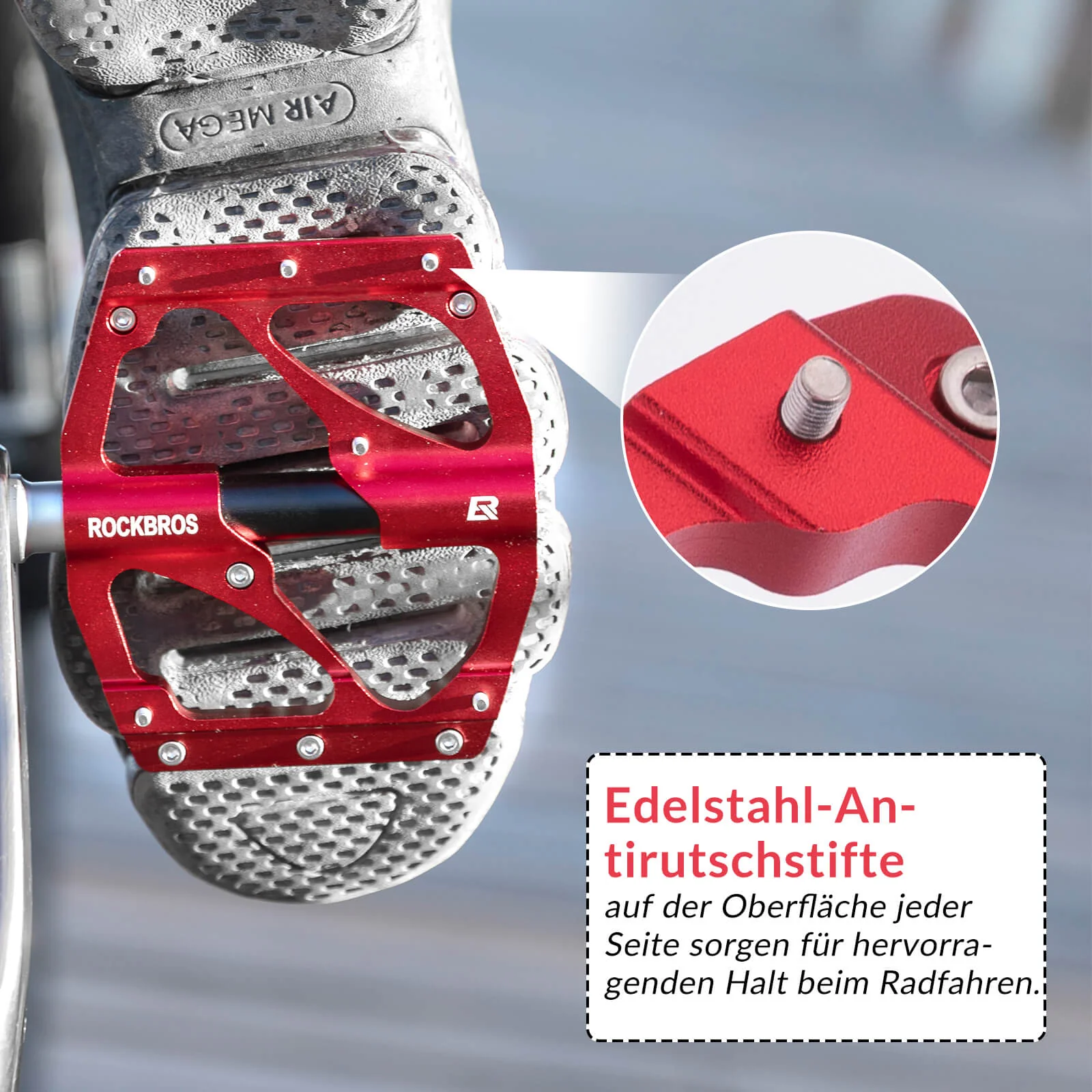 ROCKBROS Aluminium Pedale Leicht Staubdicht mit Antirutschstiften - Image 4
