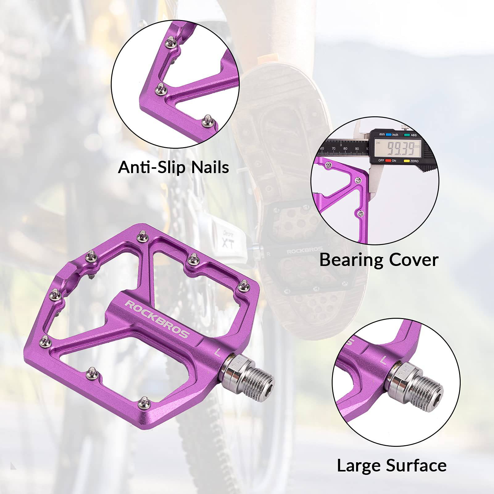 ROCKBROS Aluminium Platform Pedale 9/16 Zoll für MTB E-Bike Stadtrad - Image 38