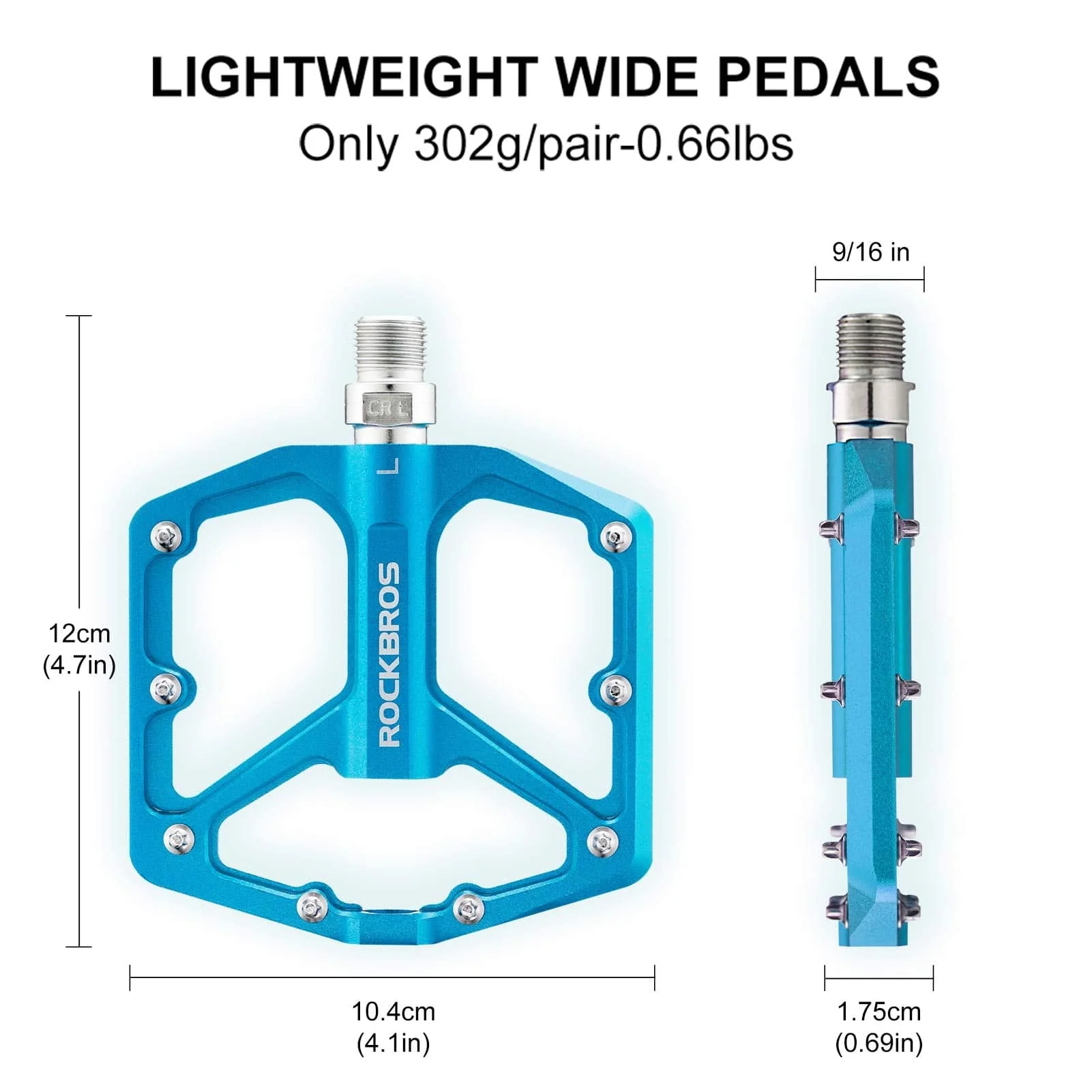 ROCKBROS Aluminium Platform Pedale 9/16 Zoll für MTB E-Bike Stadtrad - Image 5