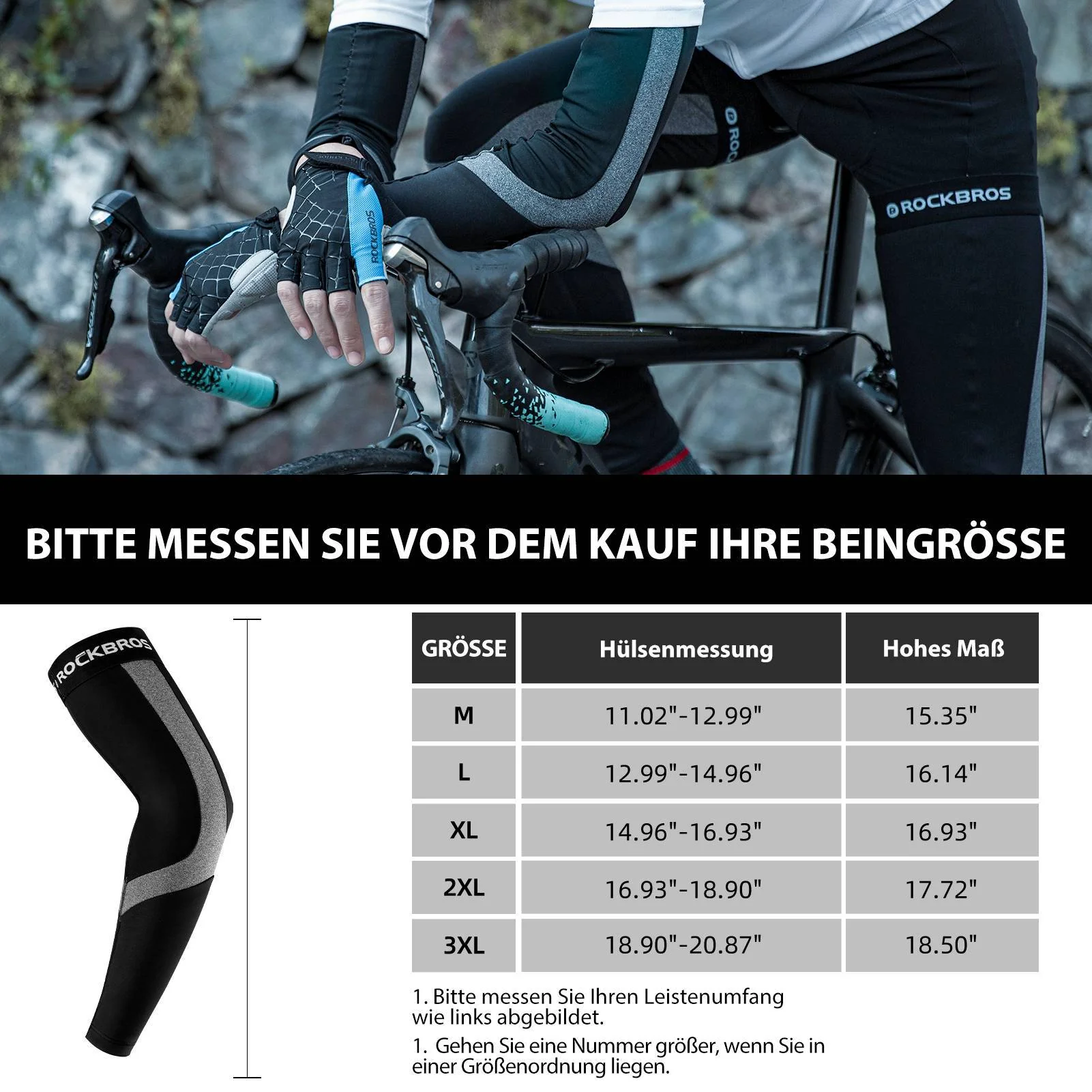 ROCKBROS Armlinge Winter Armwärmer für Radsport Wandern Laufen Outdoor - Image 4