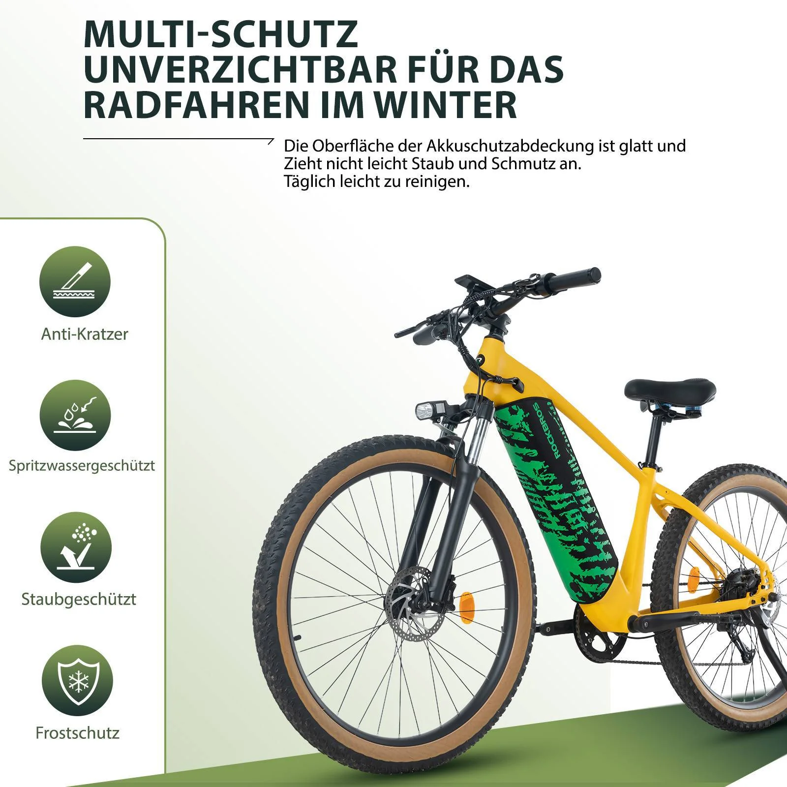 ROCKBROS E-Bike Akku Lackschutz für integrierte Ebike Rahmenakku Schutz vor Kälte - Image 2