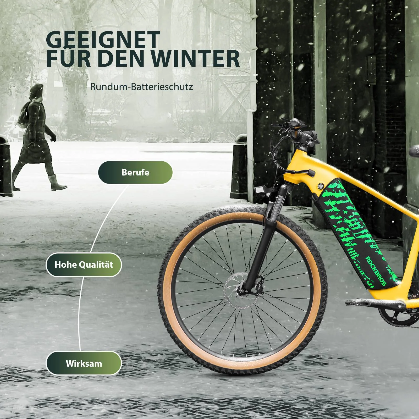 ROCKBROS E-Bike Akku Lackschutz für integrierte Ebike Rahmenakku Schutz vor Kälte - Image 5