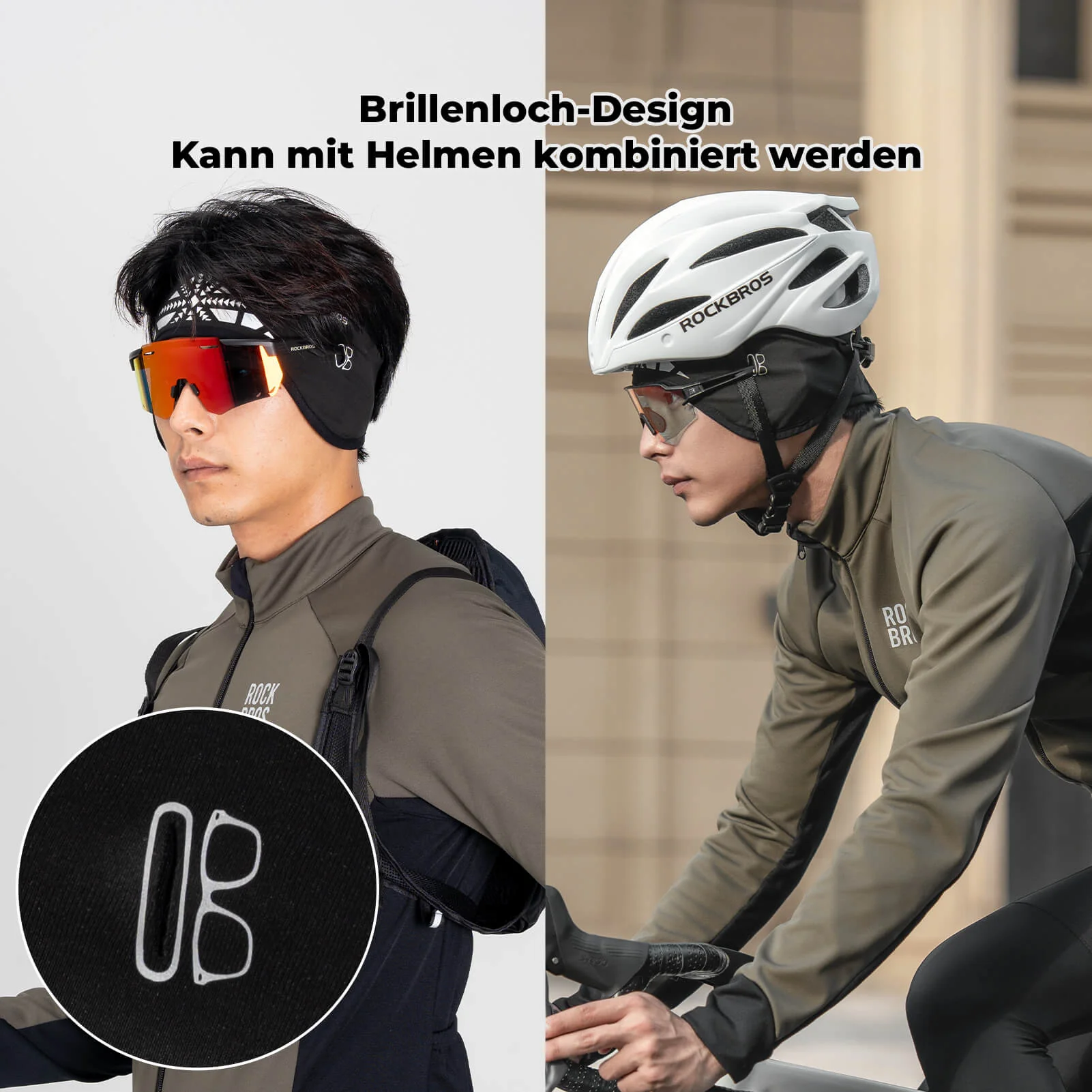 ROCKBROS Elastisches Winter Stirnband mit Klettverschluss Ohrenwärmer Unisex - Image 5