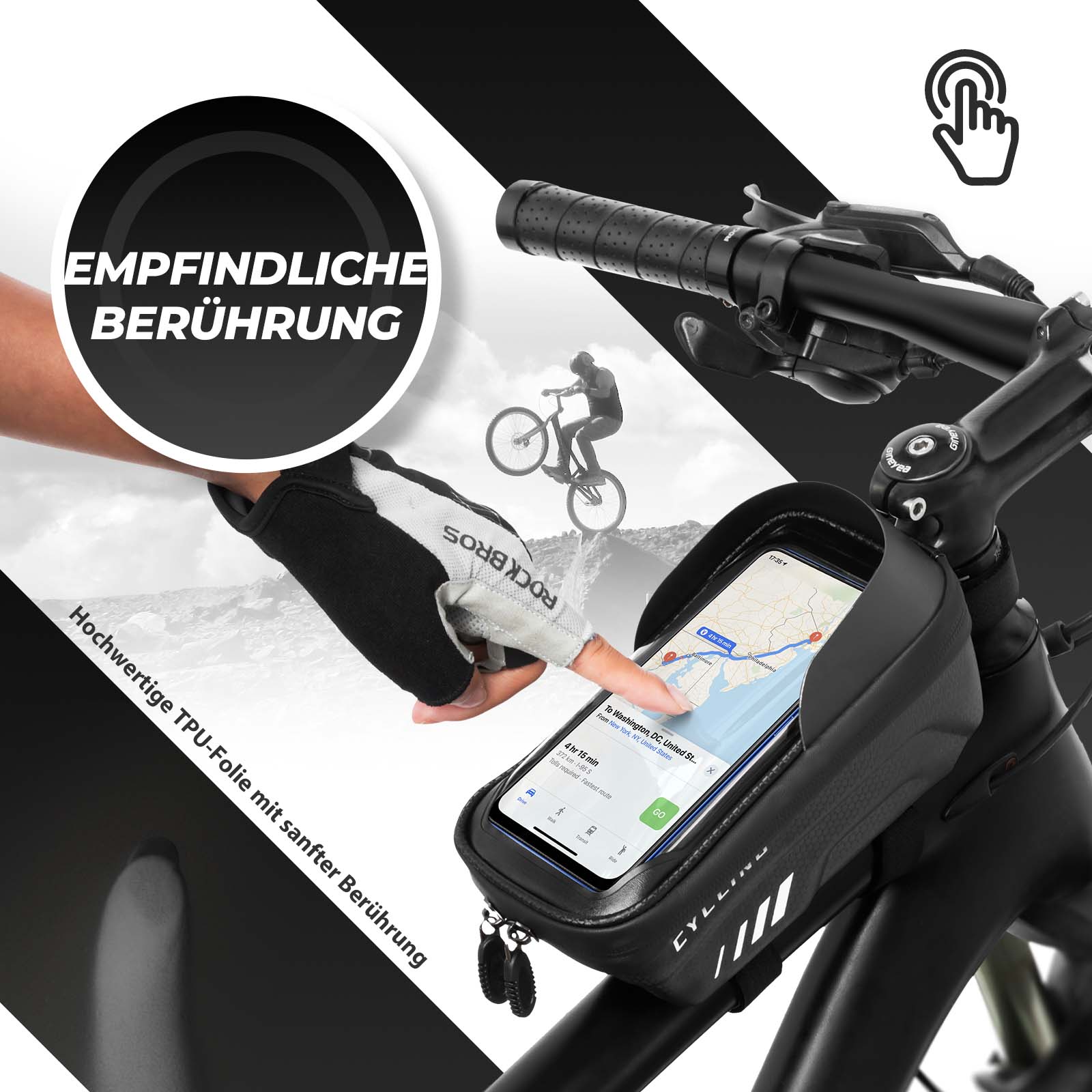 ROCKBROS Fahrrad Handytasche Handyhalterung mit Touchscreen 6.7 Zoll - Image 4