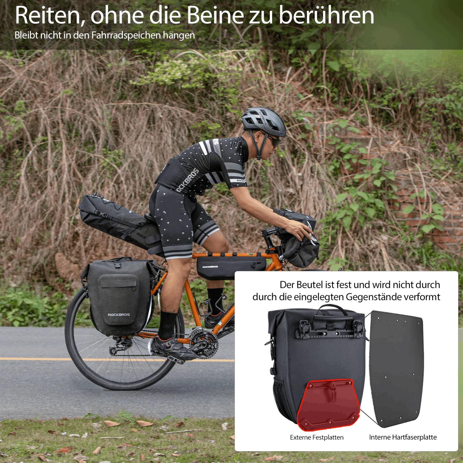 ROCKBROS Fahrrad hinter Gepäckträgertasche wasserdicht 20-27L für E-Bike/Rennrad/MTB - Image 7