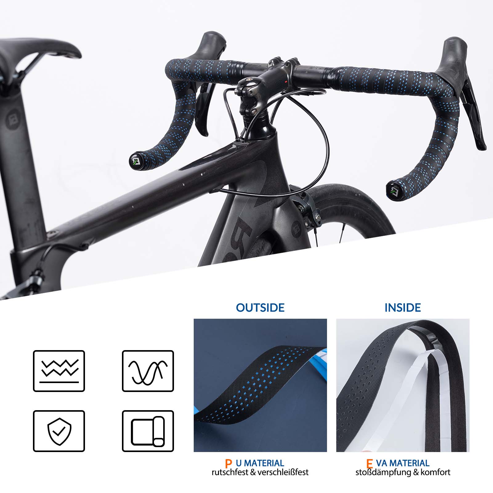 ROCKBROS Fahrrad Lenkerband für MTB Rennrad Standardgröße Vier Farben - Image 11
